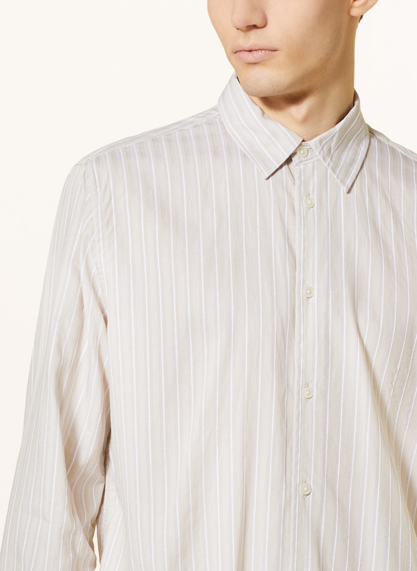 SAMSØE  SAMSØE Shirt LIAM comfort fit, Color: CREAM/ WHITE (Image 4)