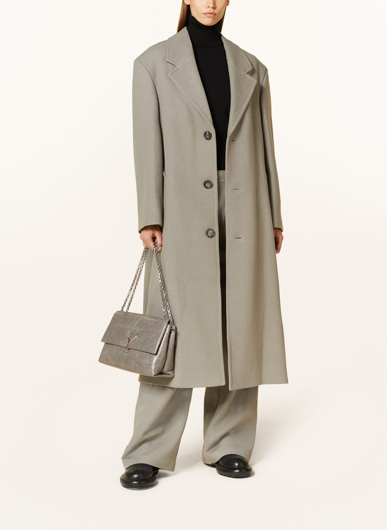 AMI PARIS Wool coat, Color: TAUPE (Image 2)