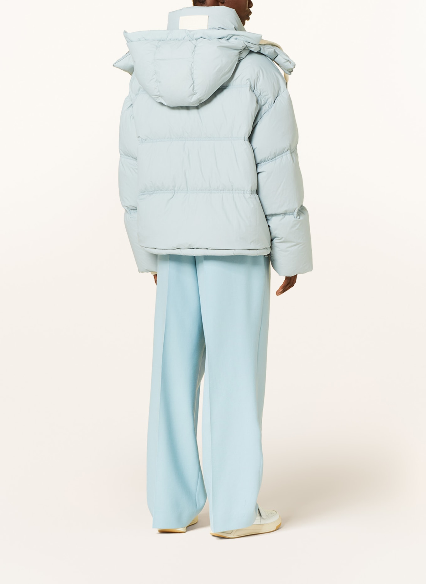 AMI PARIS Oversized down jacket with removable hood, Color: LIGHT BLUE (Image 3)