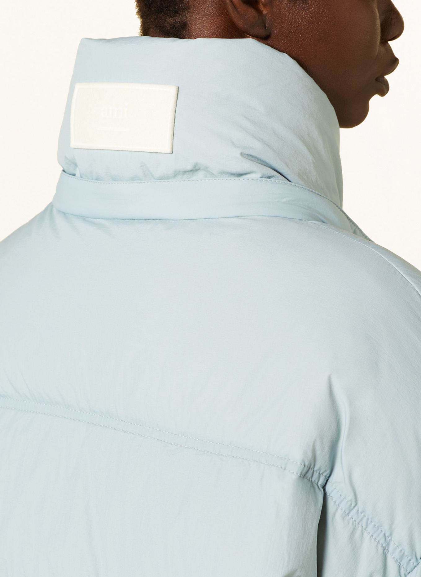 AMI PARIS Oversized down jacket with removable hood, Color: LIGHT BLUE (Image 6)