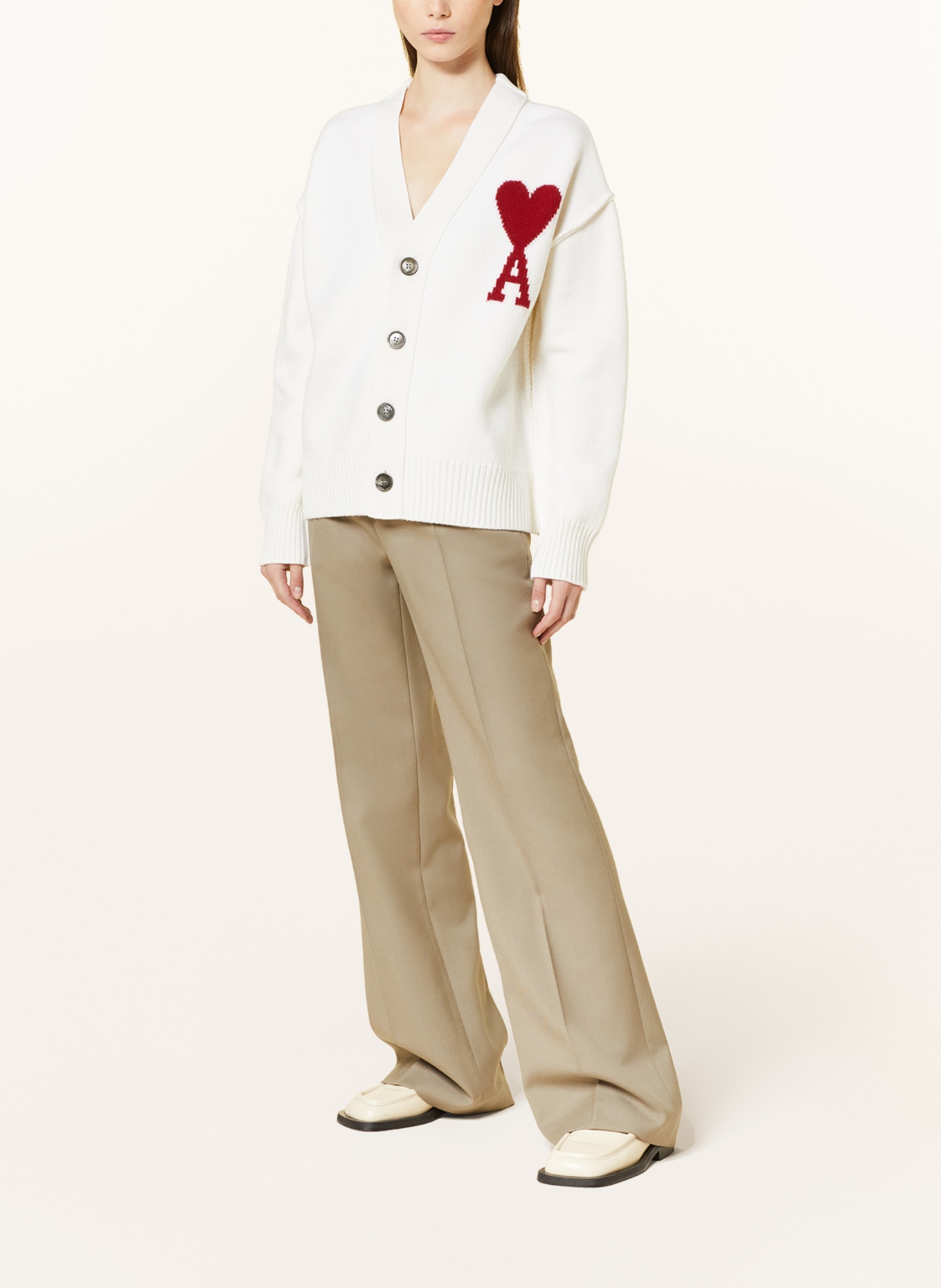 AMI PARIS Oversized cardigan, Color: WHITE (Image 2)