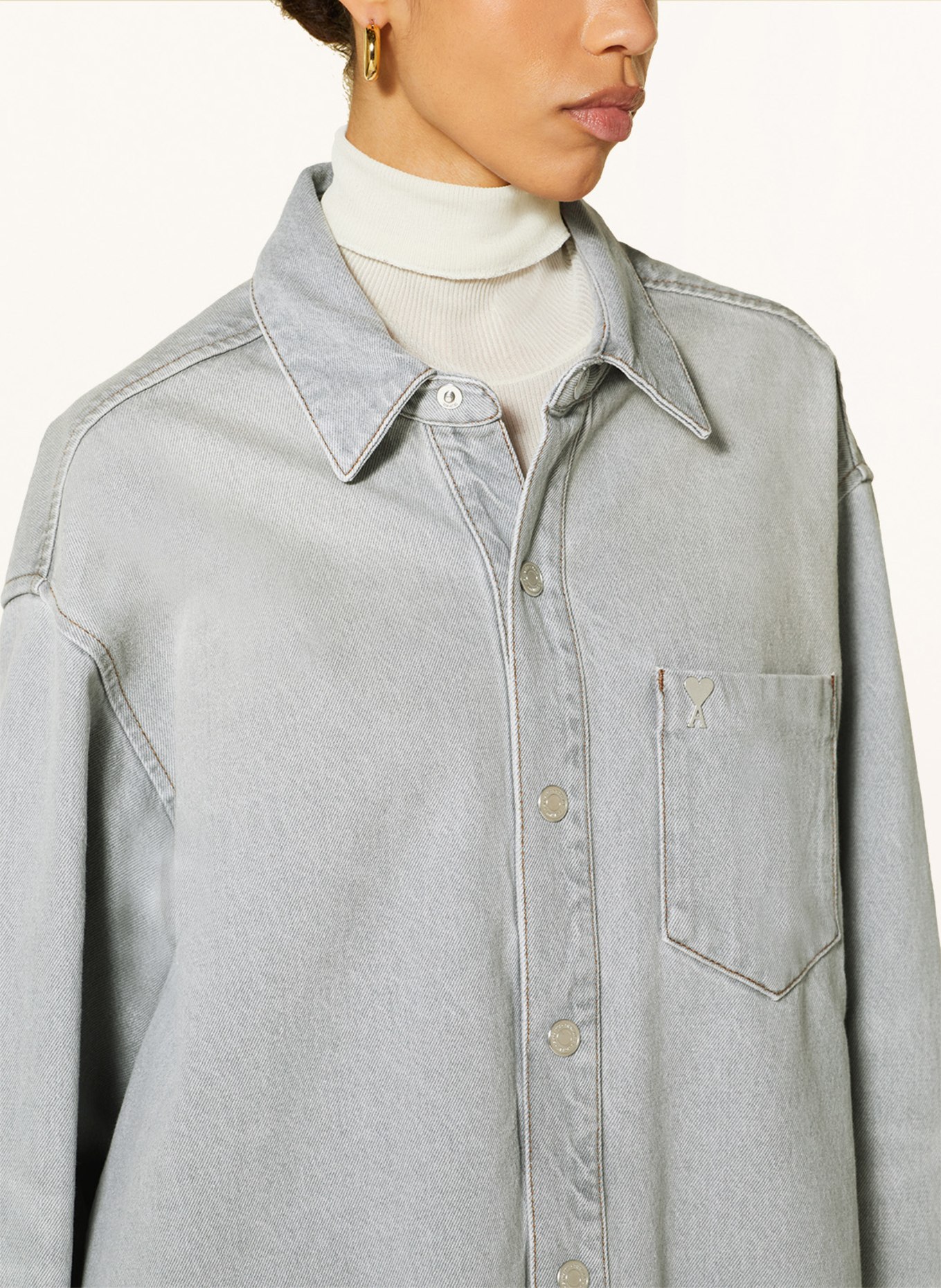AMI PARIS Jeans-Overshirt, Farbe: 0554 VINTAGE GREY (Bild 4)