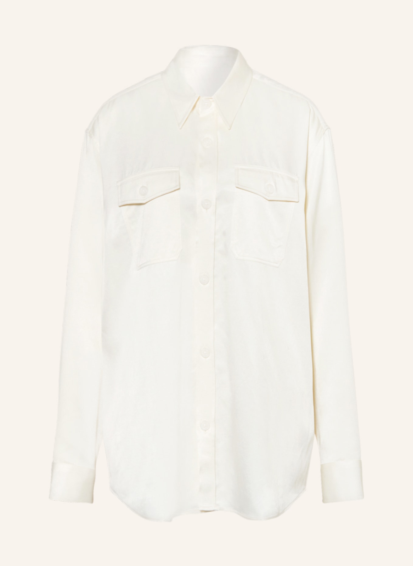 AMI PARIS Satin shirt blouse, Color: ECRU (Image 1)