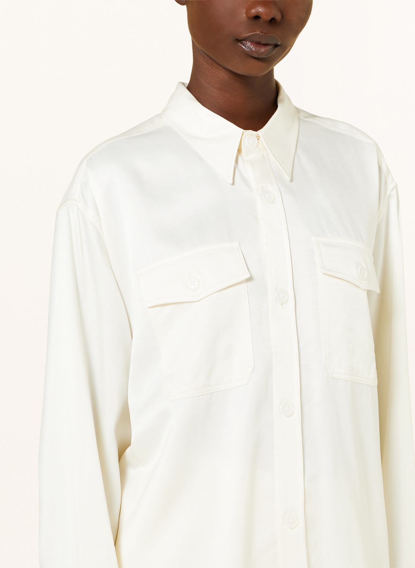 AMI PARIS Satin shirt blouse, Color: ECRU (Image 4)