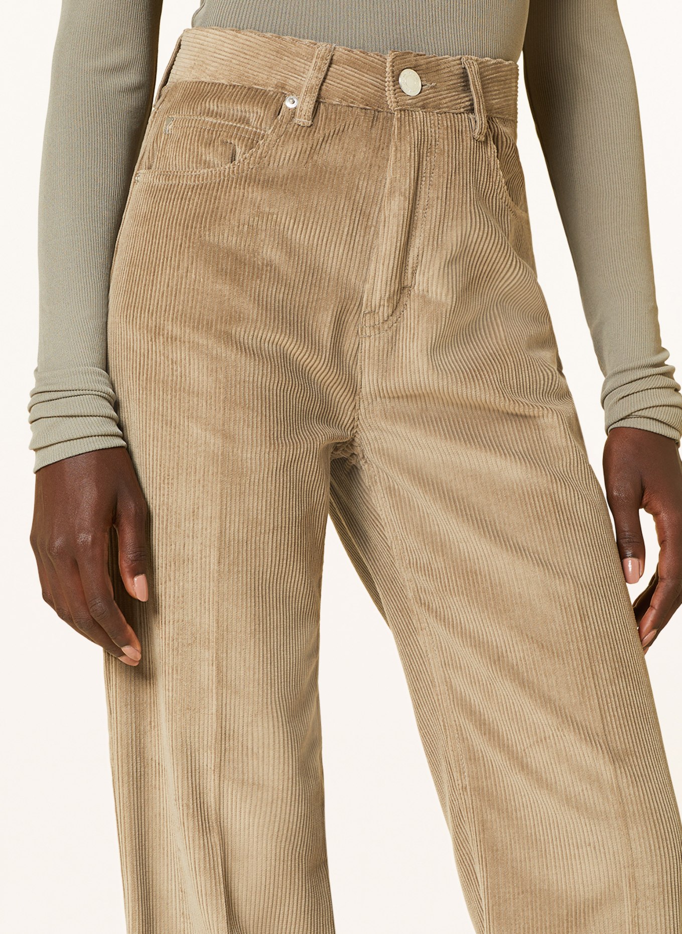 AMI PARIS Spodnie sztruksowe, Kolor: KHAKI (Obrazek 5)