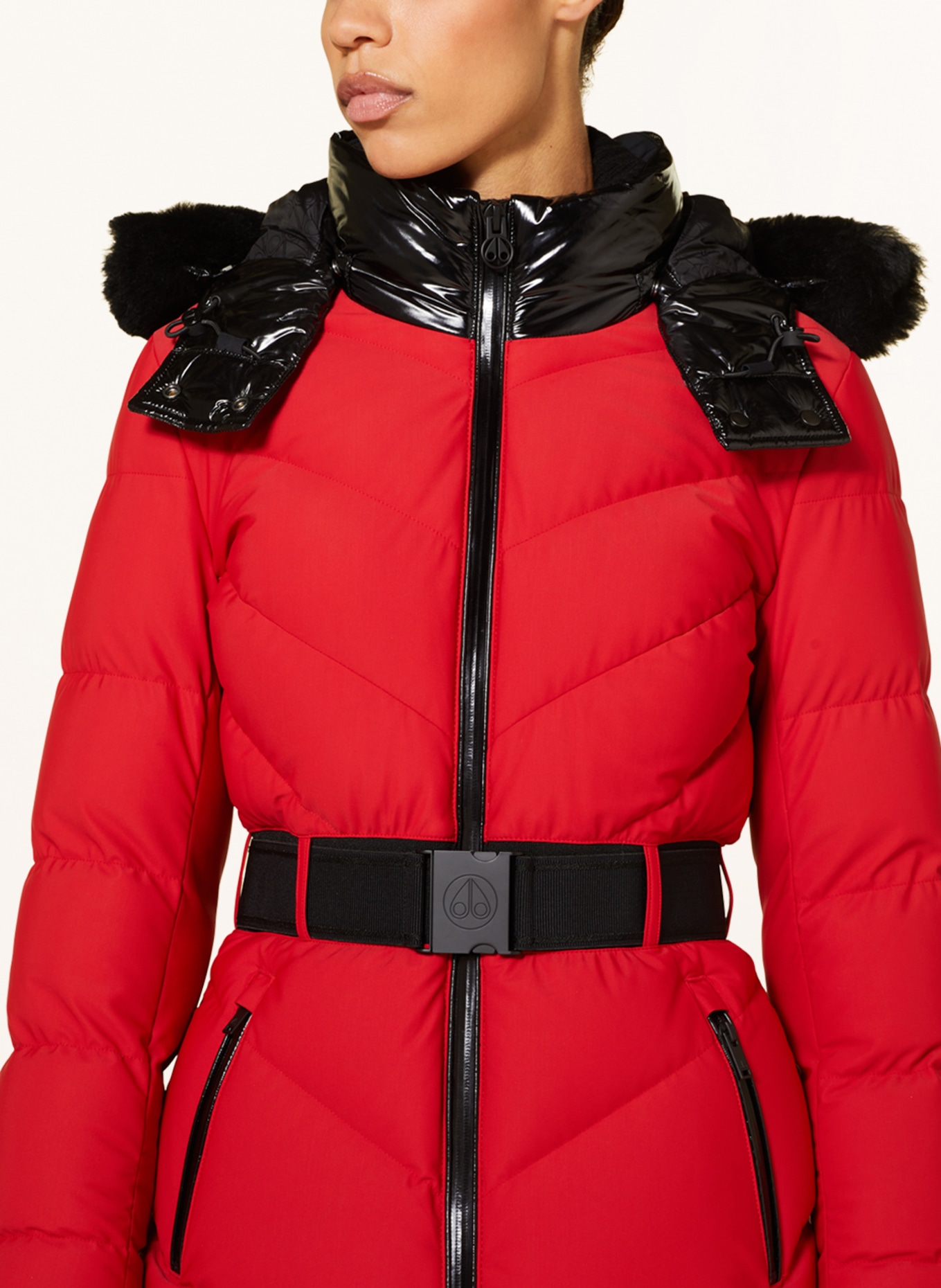MOOSE KNUCKLES Down jacket CAMBRIA with real fur, Color: RED/ BLACK (Image 5)