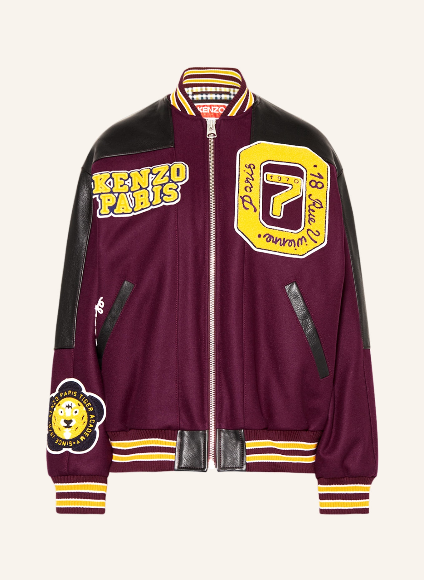 KENZO College jacket, Color: DARK PURPLE/ DARK YELLOW (Image 1)