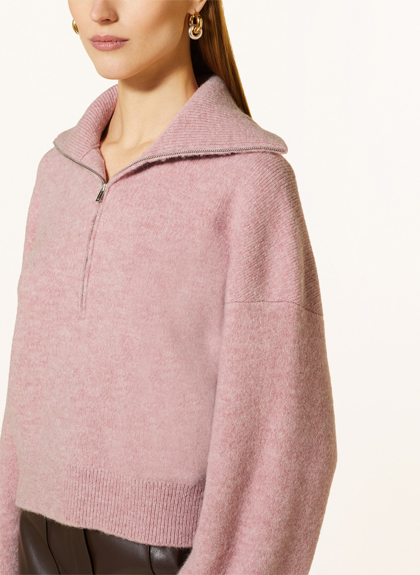 Nanushka Half-zip sweater JANNIS, Color: PINK (Image 4)