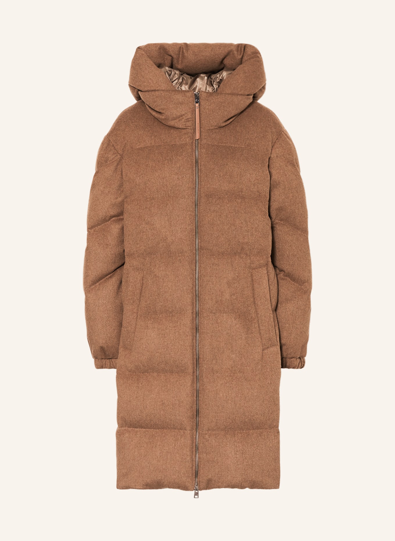 WOOLRICH Péřový kabát LUXE WOOL s odnímatelnou kapucí, Barva: HNĚDÁ (Obrázek 1)