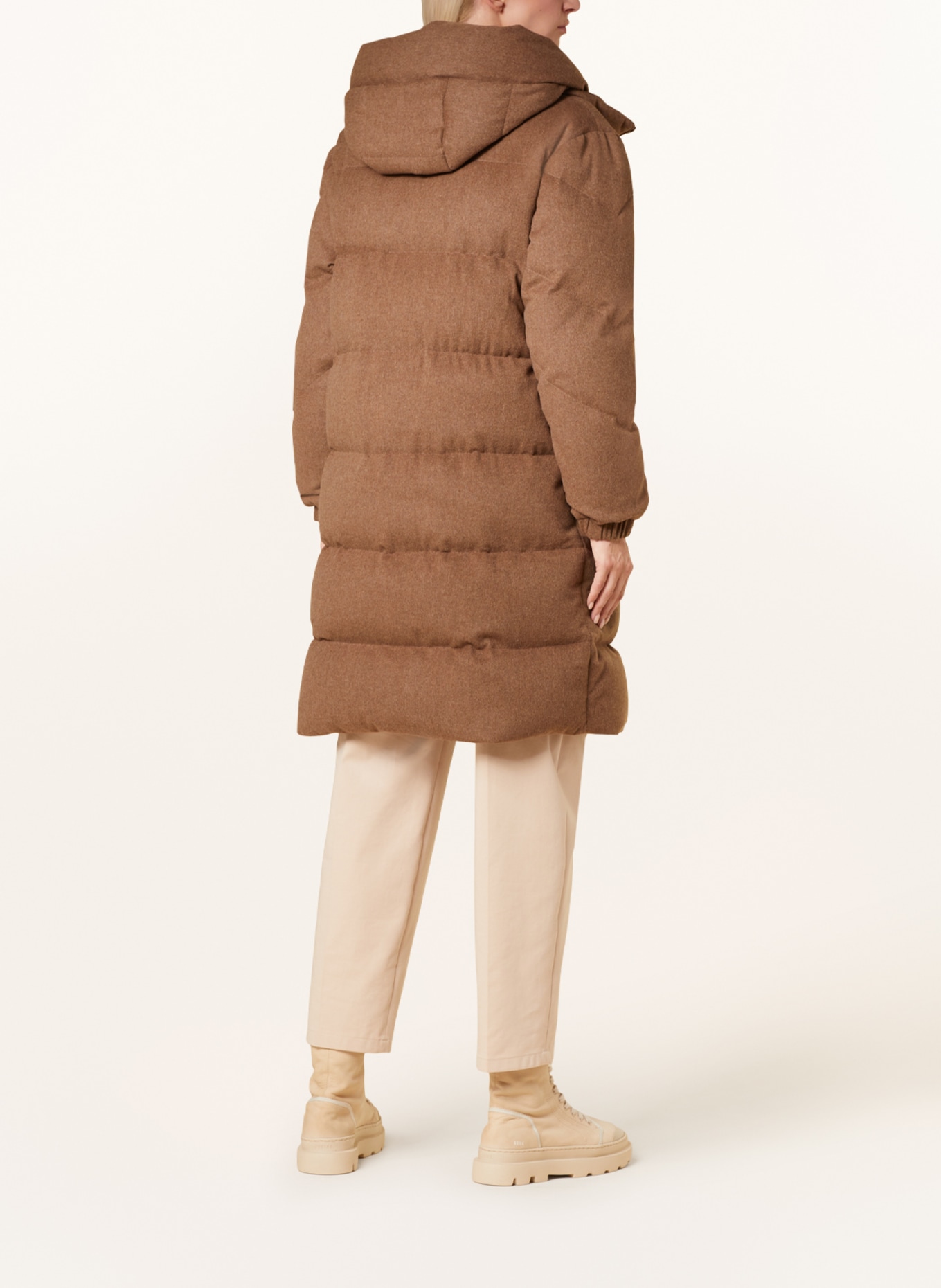 WOOLRICH Péřový kabát LUXE WOOL s odnímatelnou kapucí, Barva: HNĚDÁ (Obrázek 3)
