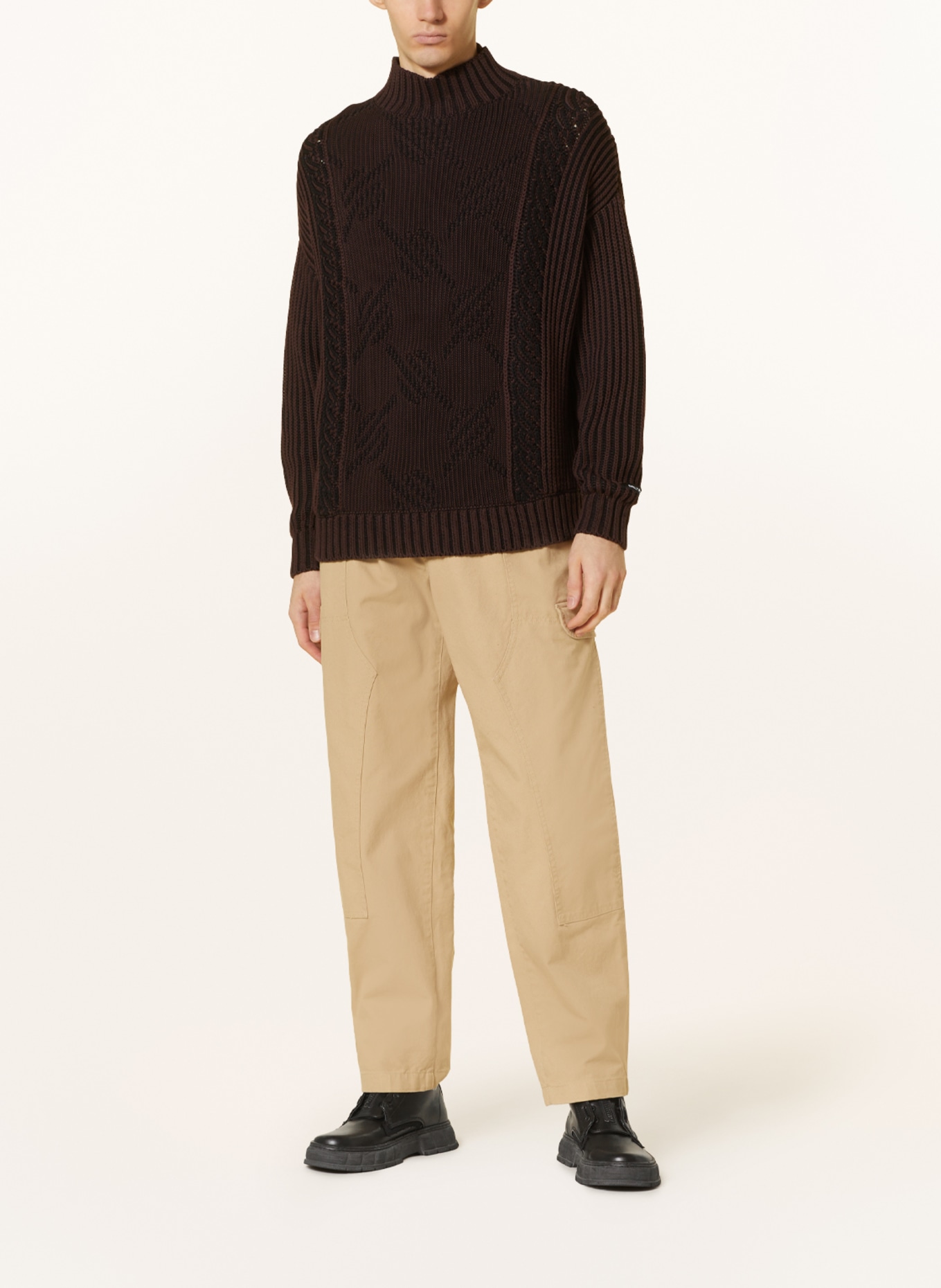 DAILY PAPER Oversized sweater RAJAB in dark brown black