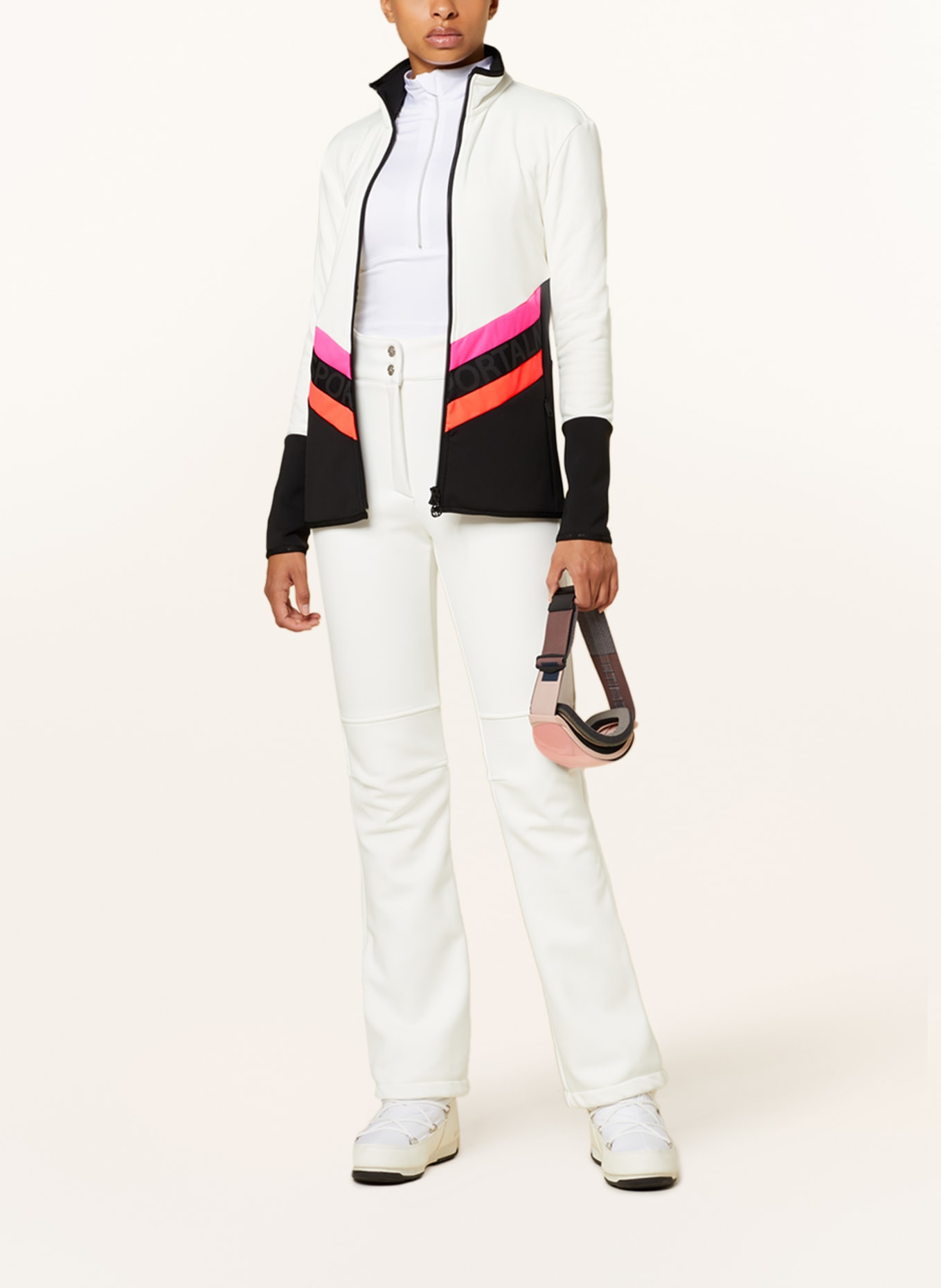 SPORTALM Mid-layer jacket, Color: WHITE/ NEON PINK/ NEON RED (Image 2)