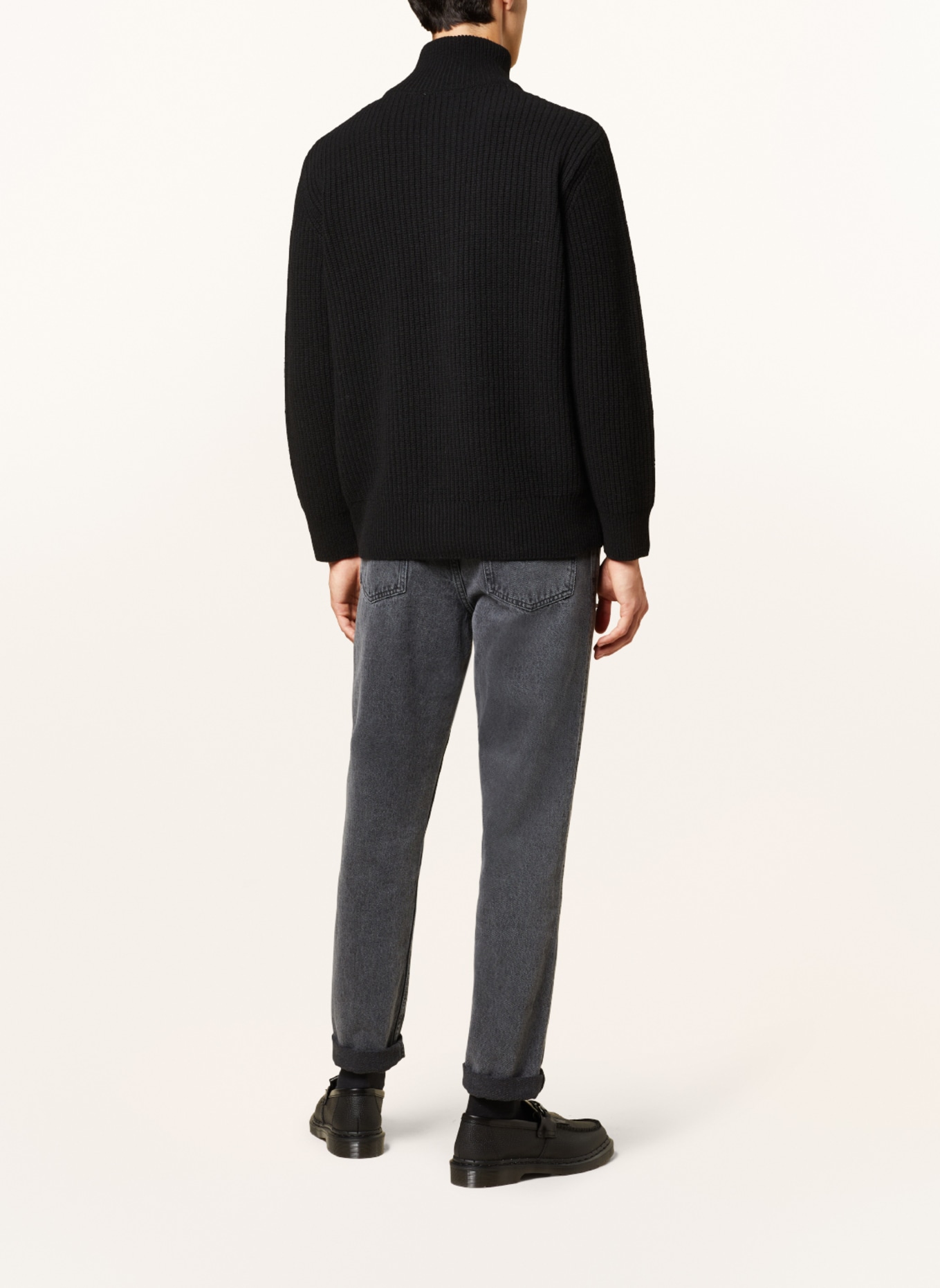 CLOSED Half-zip sweater, Color: BLACK (Image 3)