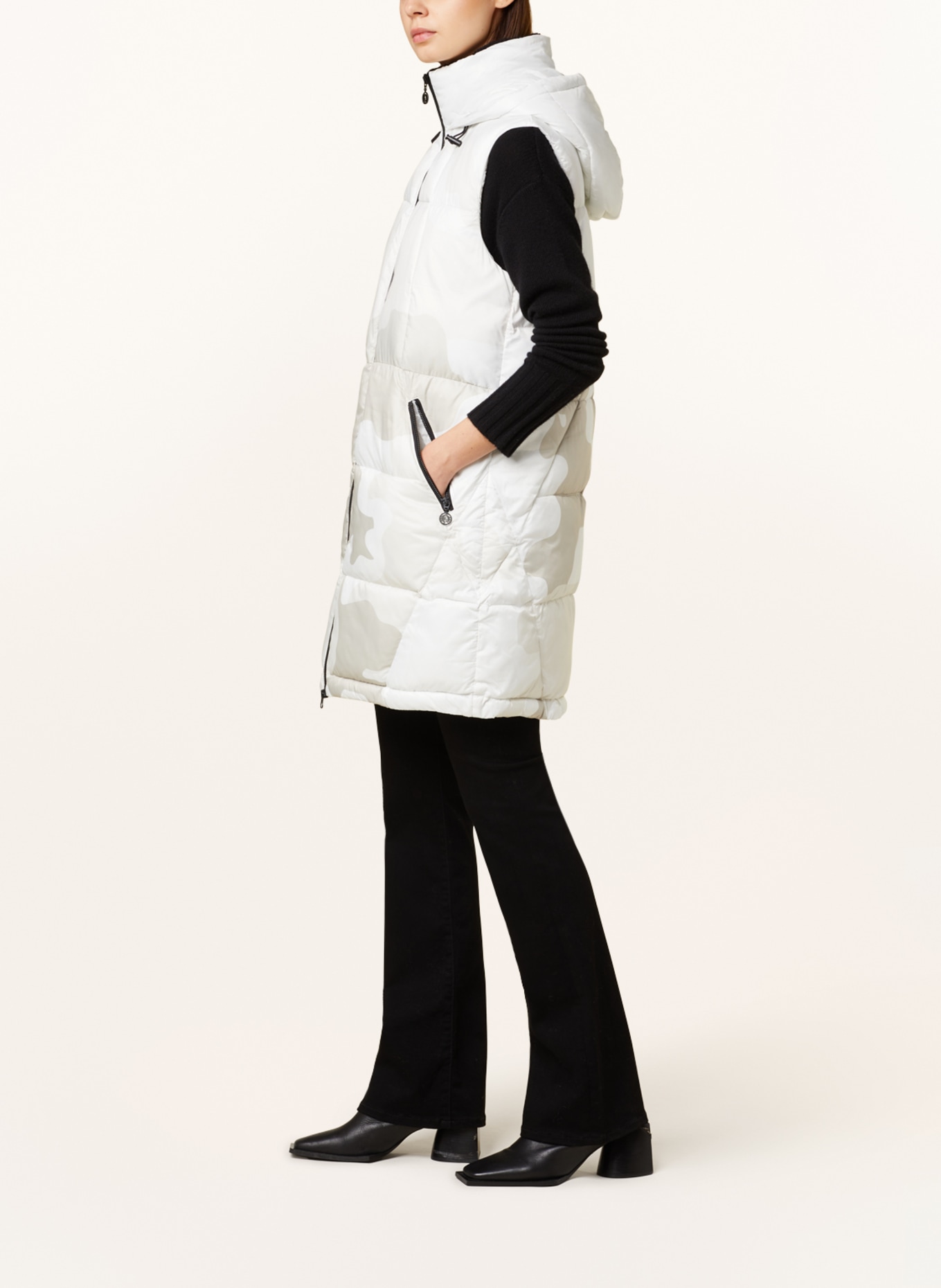 Long white puffer vest Clearance