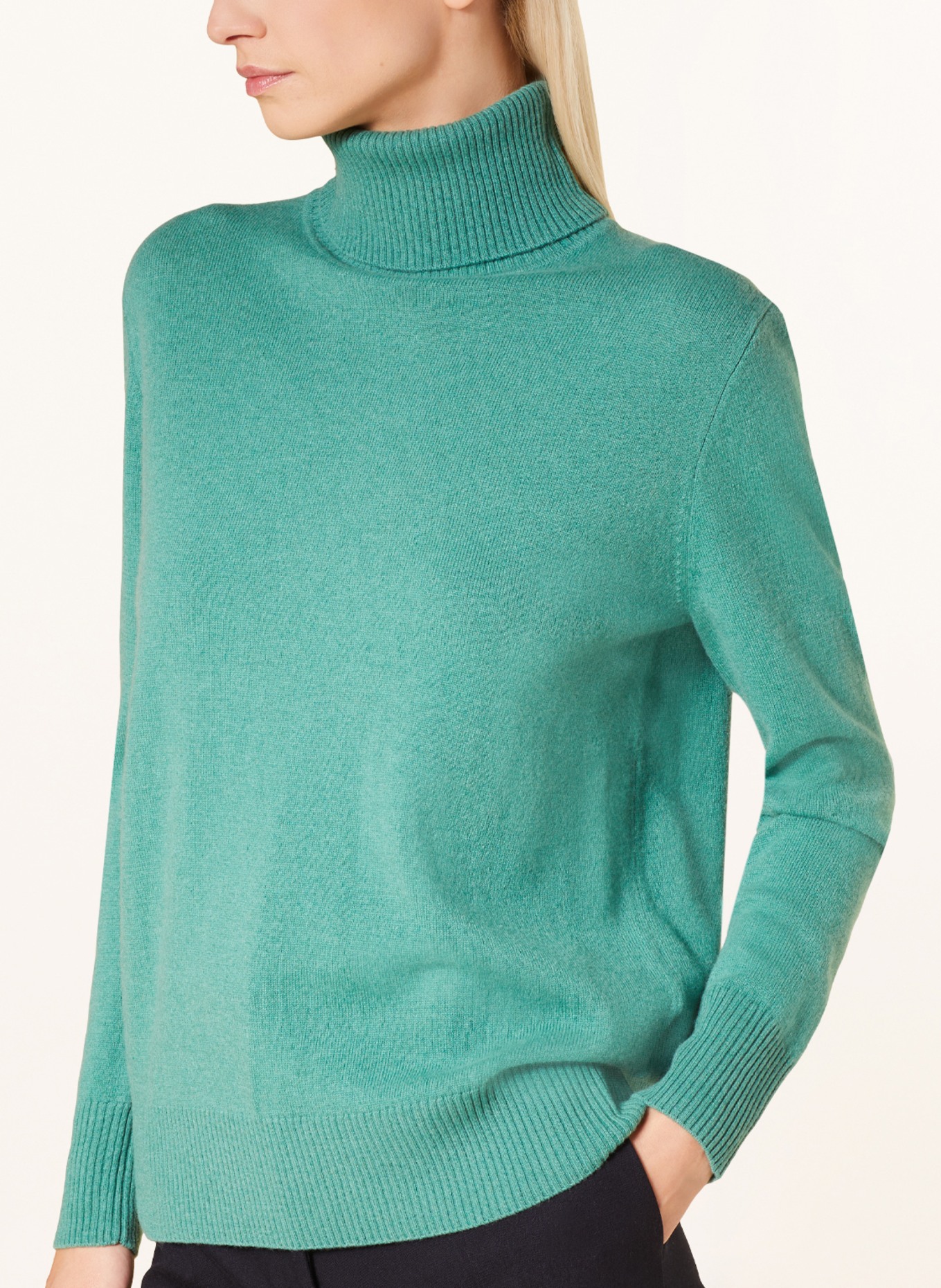rosemunde Turtleneck sweater LAICA with cashmere, Color: GREEN (Image 4)