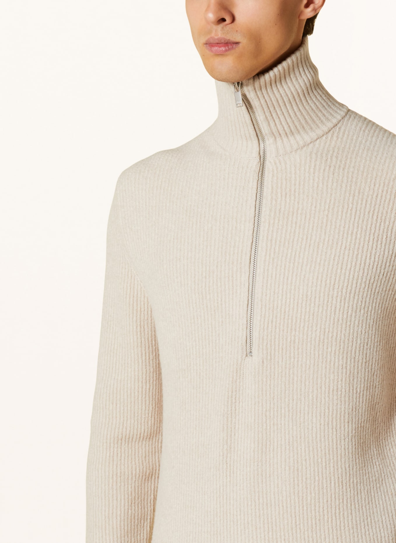 DRYKORN Half-zip sweater MANUELO, Color: LIGHT BROWN (Image 4)
