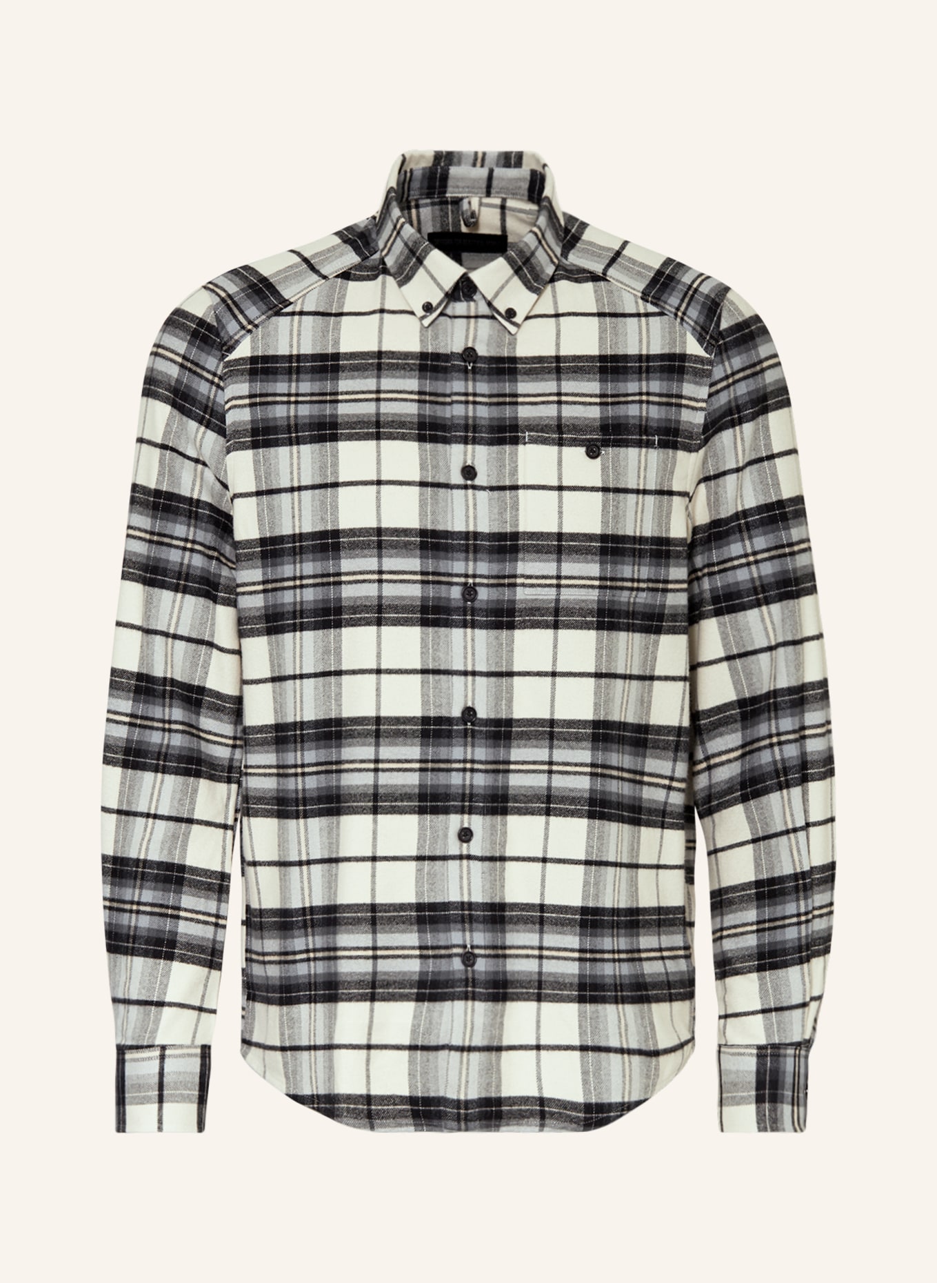 DRYKORN Flannel shirt LIET slim fit, Color: BLACK/ CREAM/ LIGHT GRAY (Image 1)