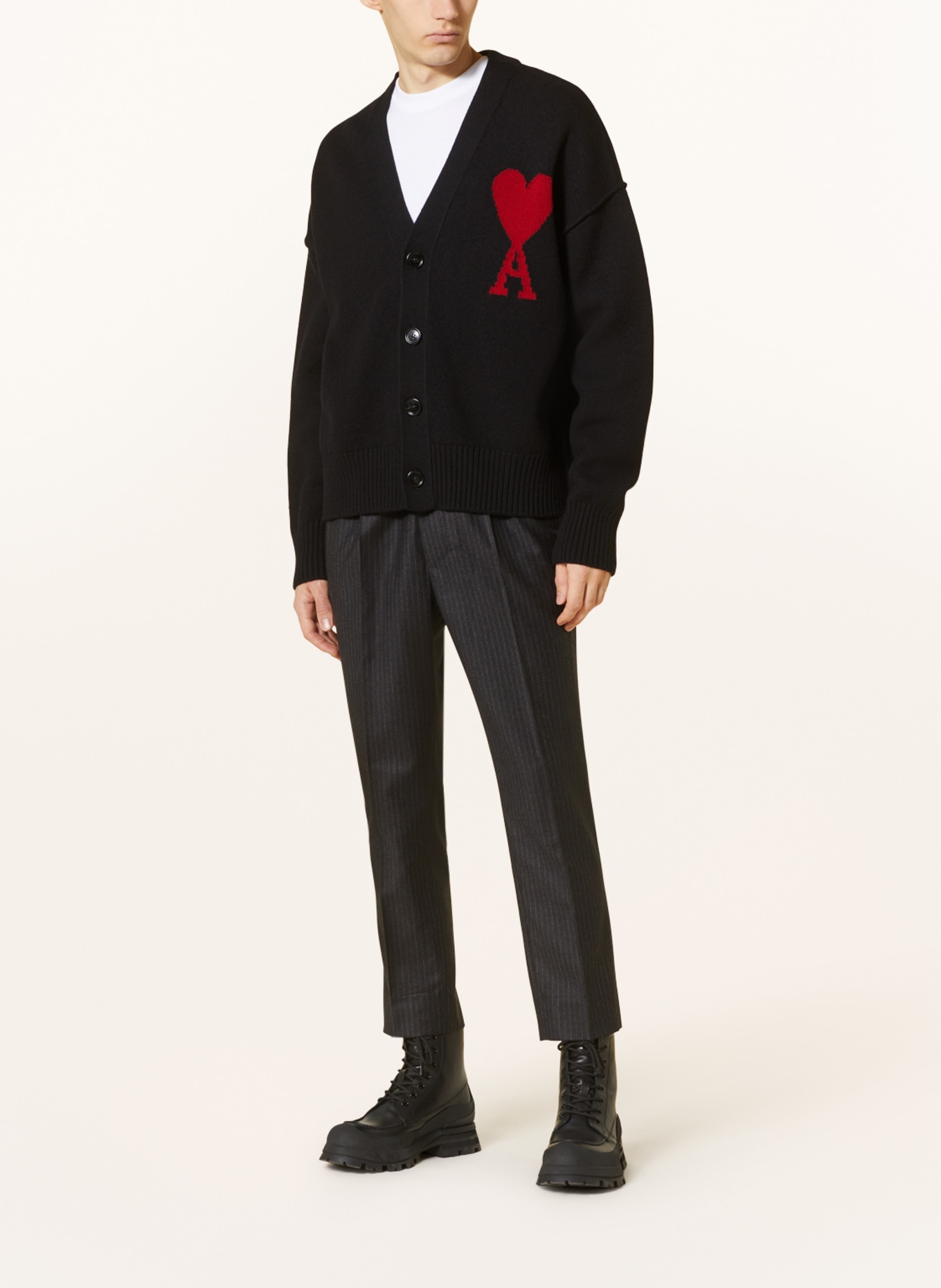 AMI PARIS Suit trousers slim fit, Color: 552 HEATHER GREY/IVORY (Image 2)