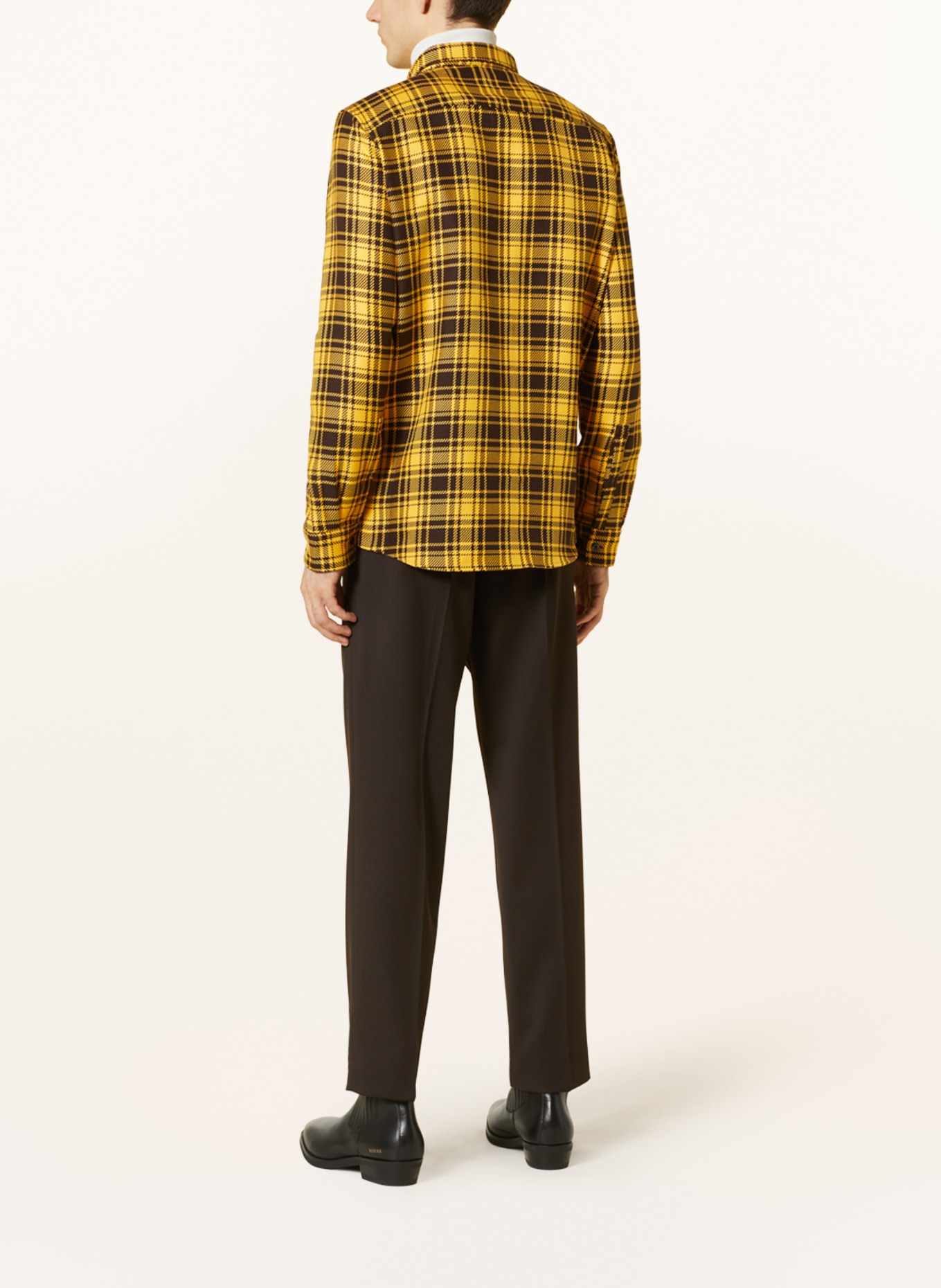 HUGO Shirt ERMANN straight fit, Color: DARK YELLOW/ BLACK (Image 3)