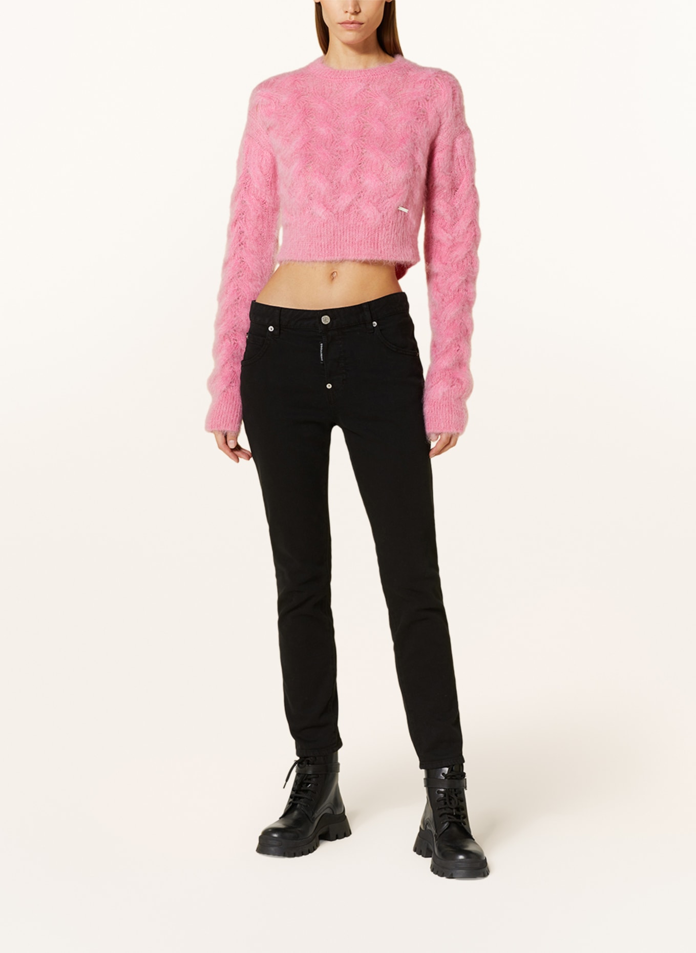 DSQUARED2 Cropped-Pullover, Farbe: PINK (Bild 2)