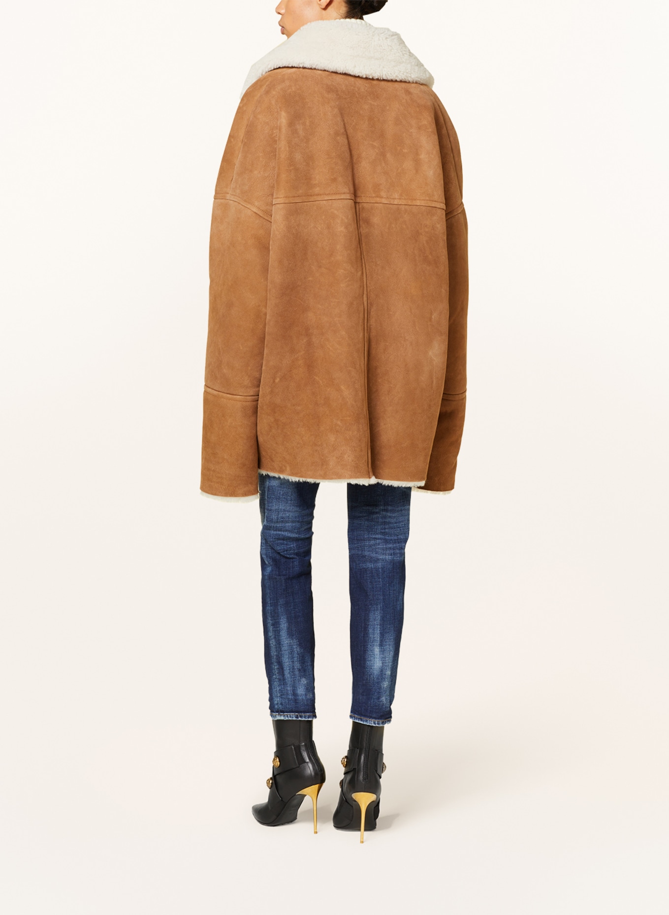 DSQUARED2 Leather jacket with lambskin, Color: COGNAC (Image 3)