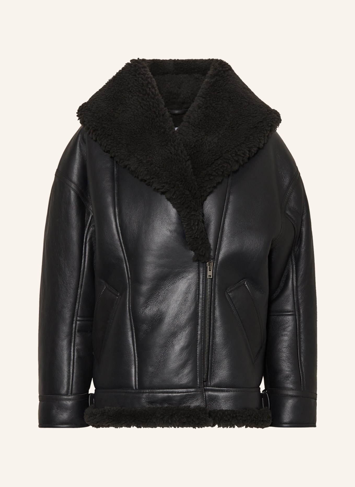 Acne Studios Oversized leather jacket, Color: BLACK (Image 1)