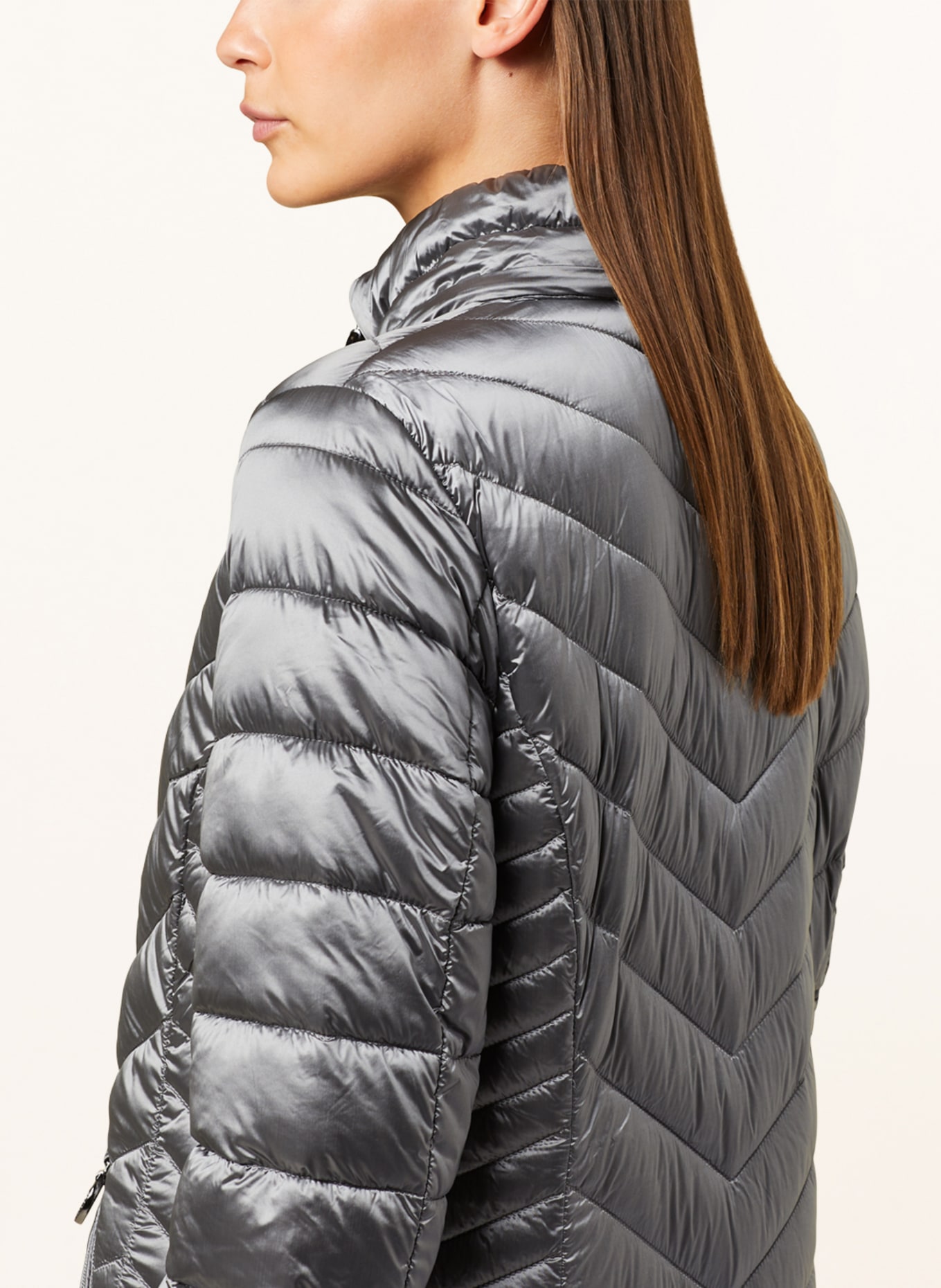 Betty Barclay Quilted coat with removable hood, Color: GRAY (Image 6)