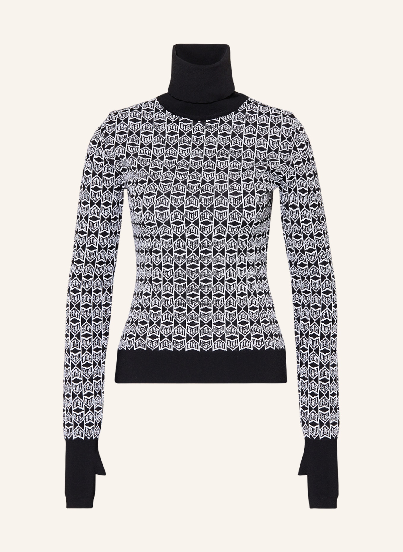 JET SET Turtleneck sweater, Color: BLACK/ WHITE (Image 1)