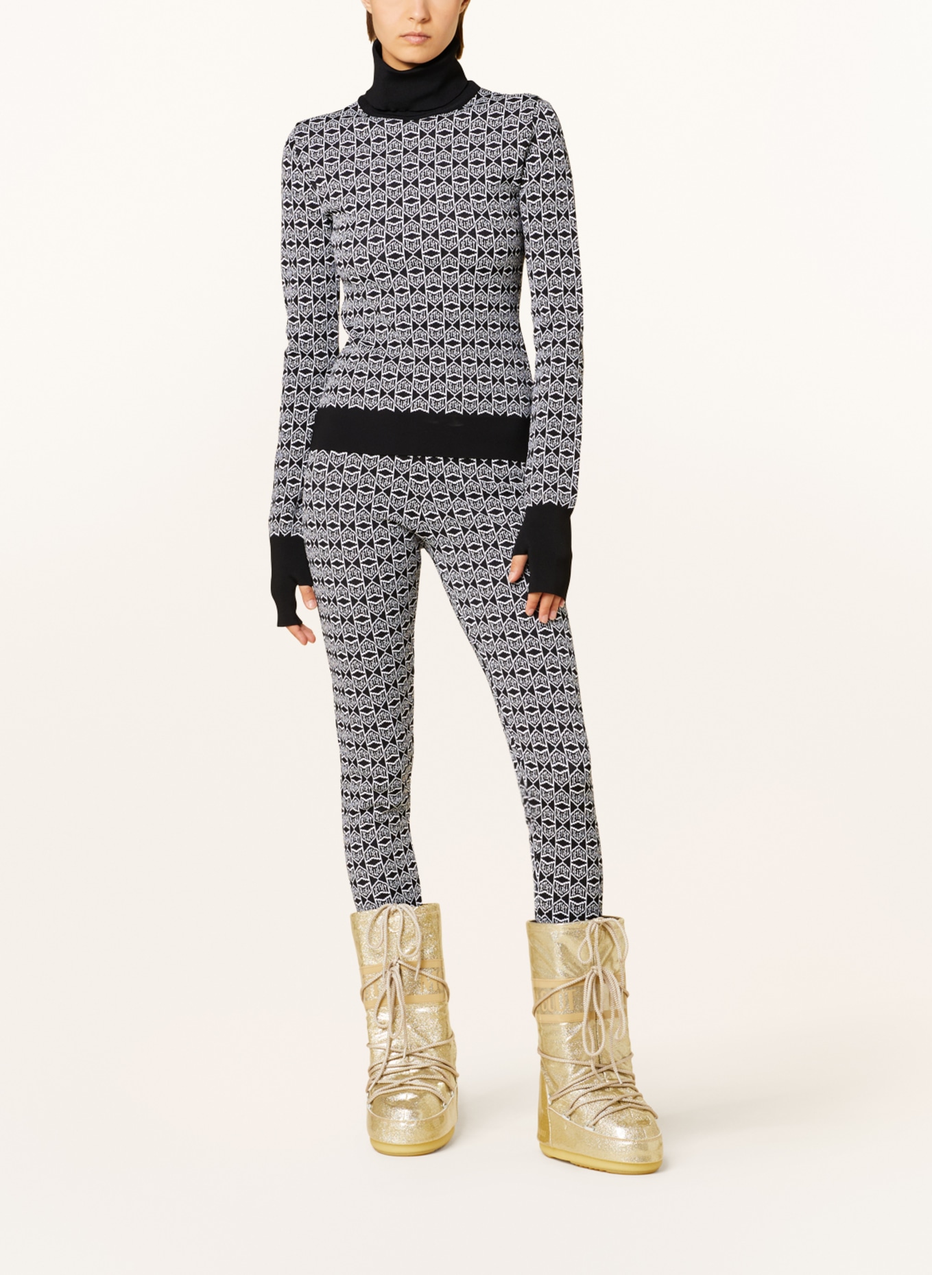 JET SET Turtleneck sweater, Color: BLACK/ WHITE (Image 2)