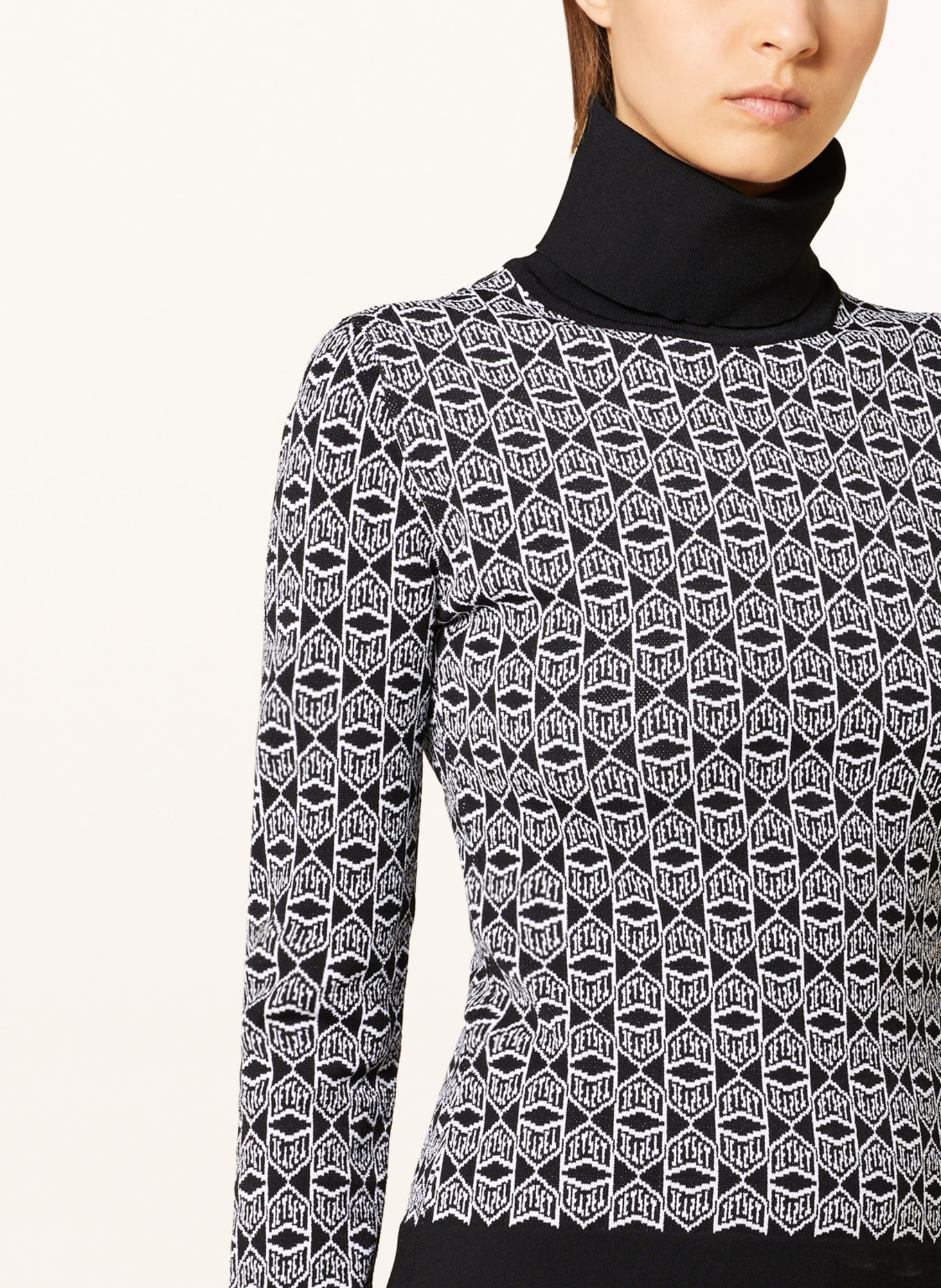 JET SET Turtleneck sweater, Color: BLACK/ WHITE (Image 4)