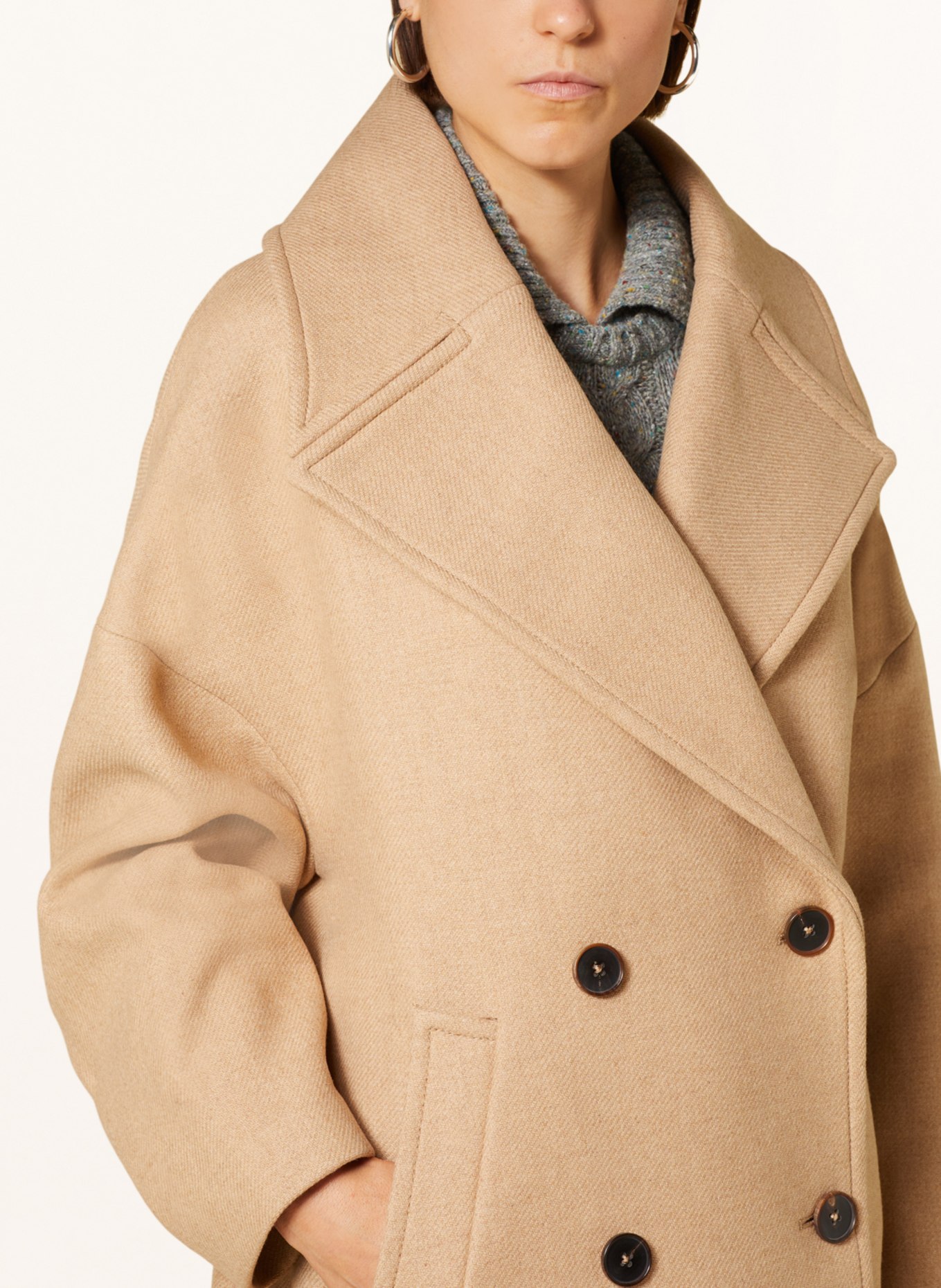 DRYKORN Oversized pea coat RUNCOM, Color: BEIGE (Image 4)
