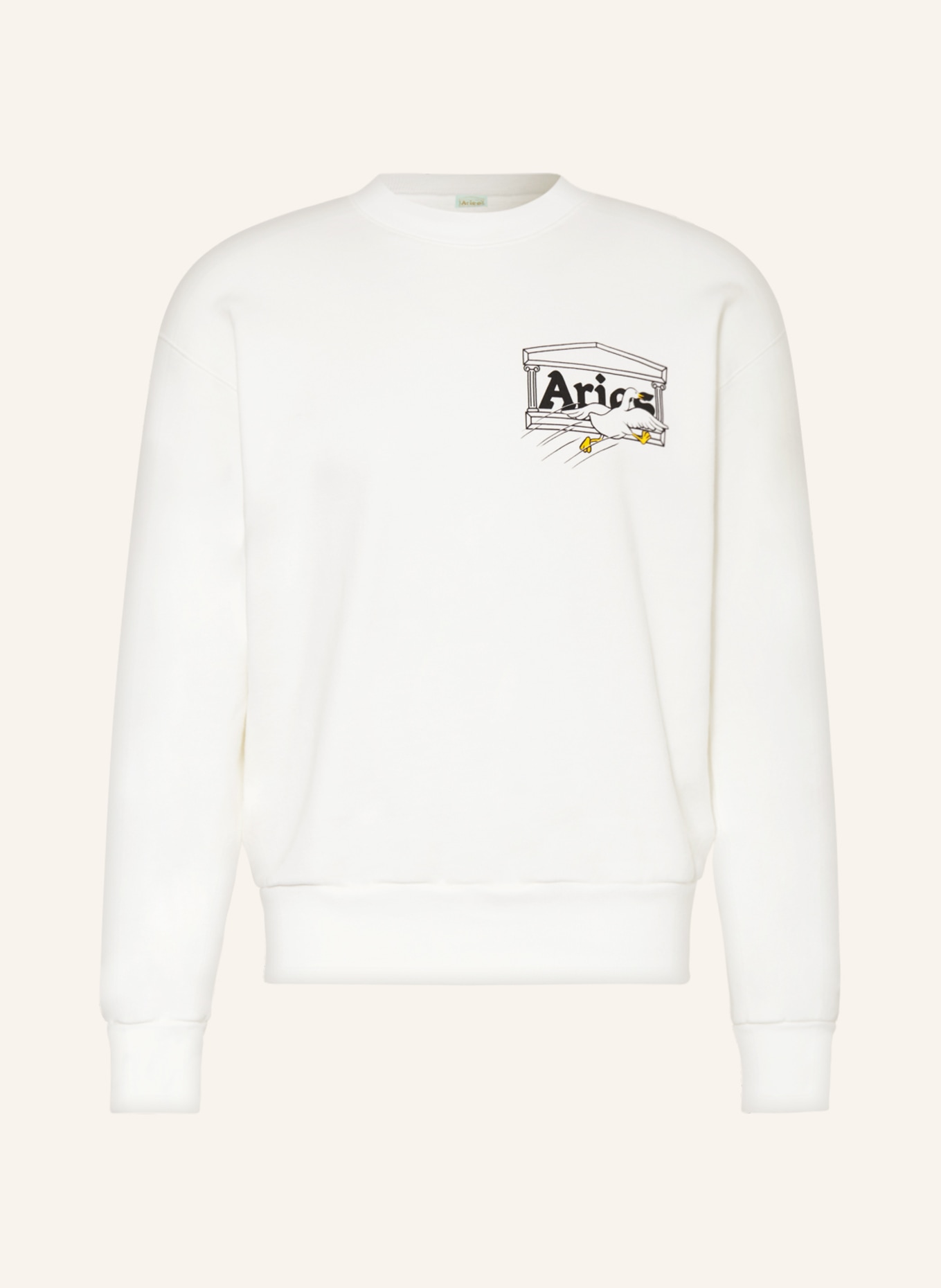 Aries Arise Sweatshirt, Color: WHITE/ BLACK/ YELLOW (Image 1)