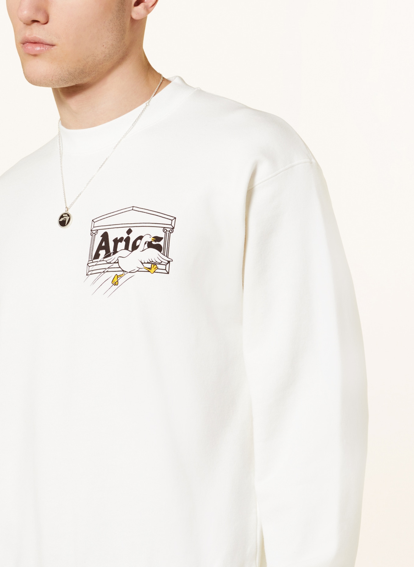Aries Arise Sweatshirt, Color: WHITE/ BLACK/ YELLOW (Image 4)