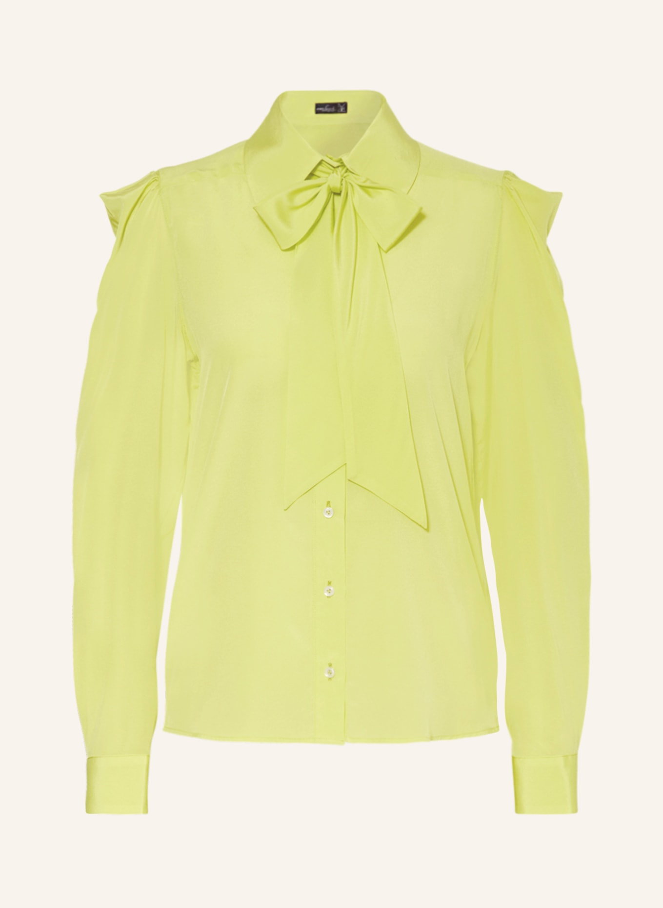 van Laack Bow-tie blouse LIVIA in silk, Color: NEON YELLOW (Image 1)