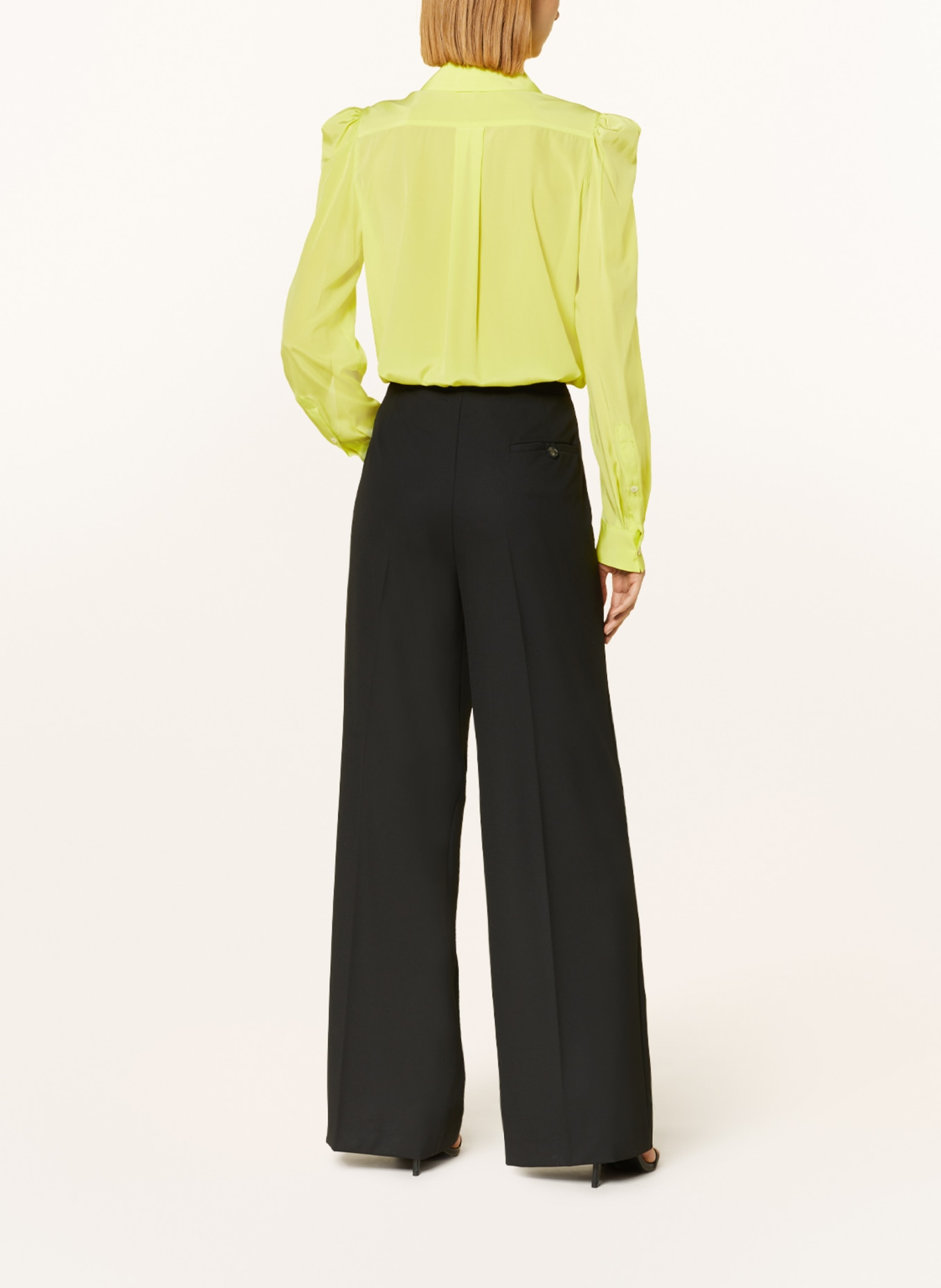 van Laack Bow-tie blouse LIVIA in silk, Color: NEON YELLOW (Image 3)