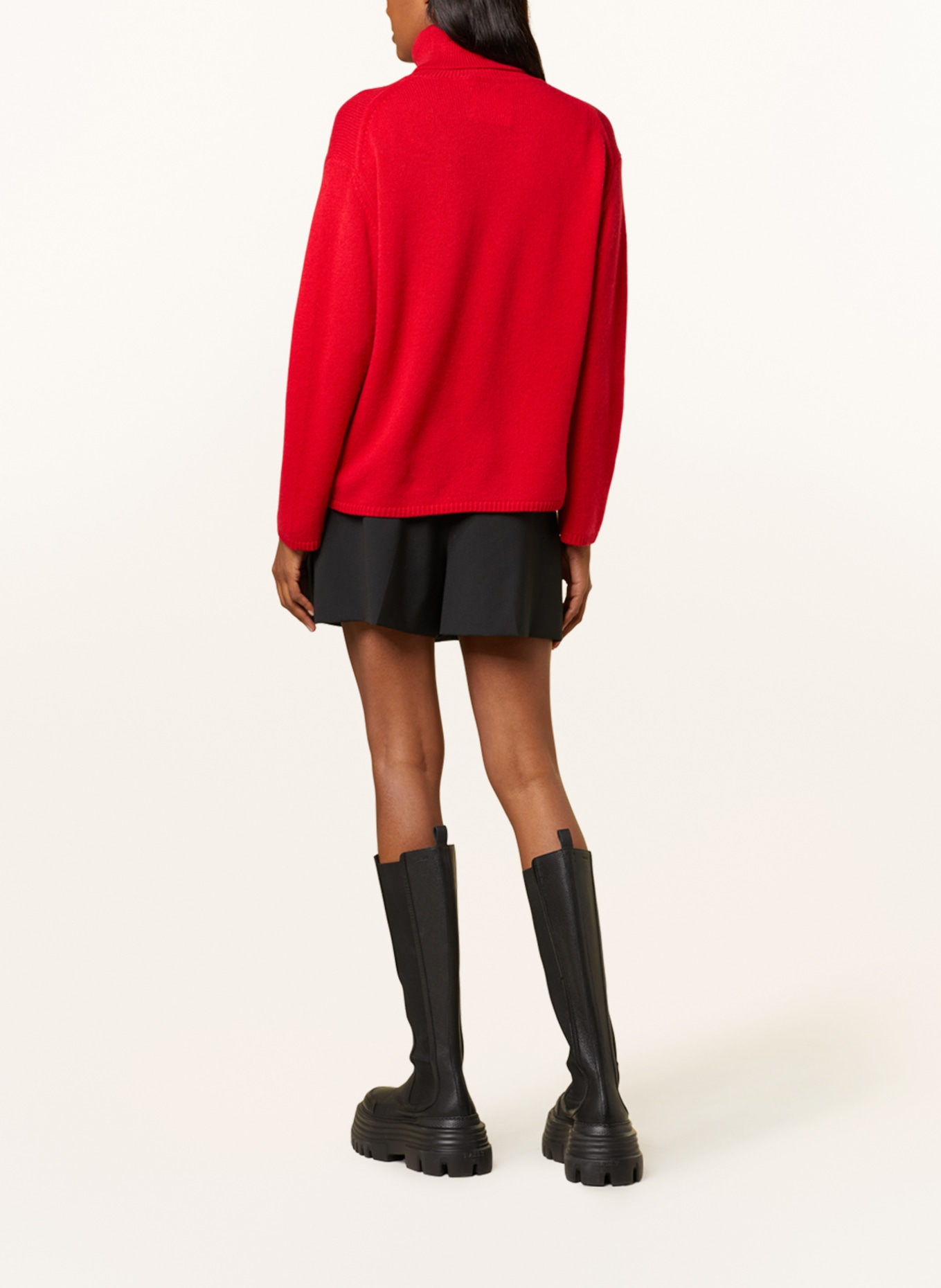 MRS & HUGS Turtleneck sweater in cashmere, Color: RED (Image 3)