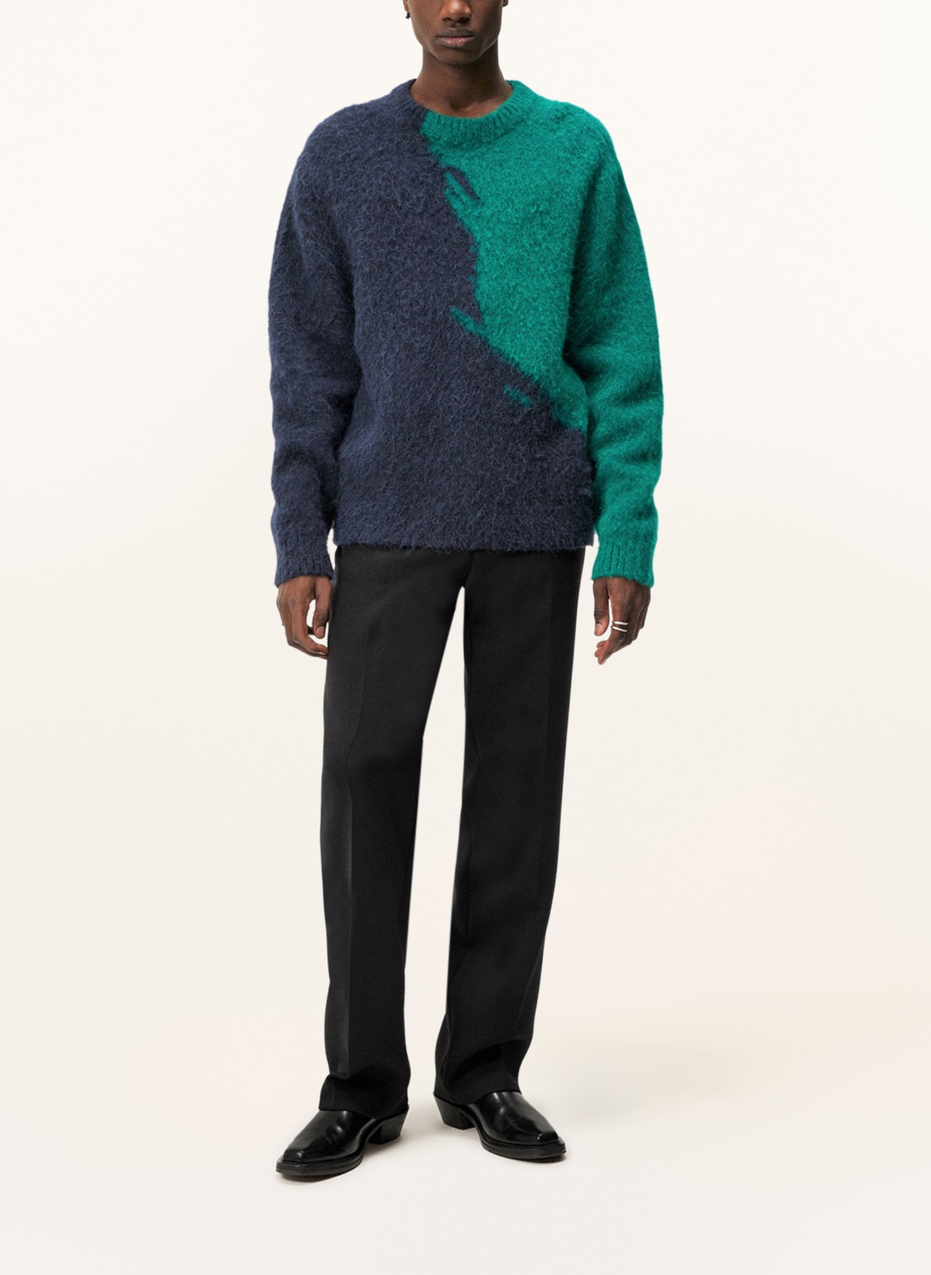 J.LINDEBERG Sweter z dodatkiem alpaki, Kolor: CIEMNOZIELONY/ GRANATOWY (Obrazek 2)
