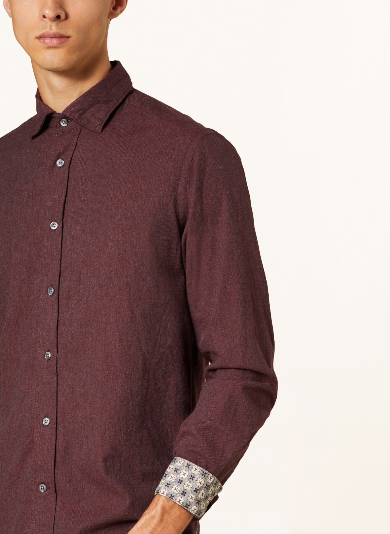 FIL NOIR Shirt TREVISO shaped fit, Color: DARK RED (Image 4)