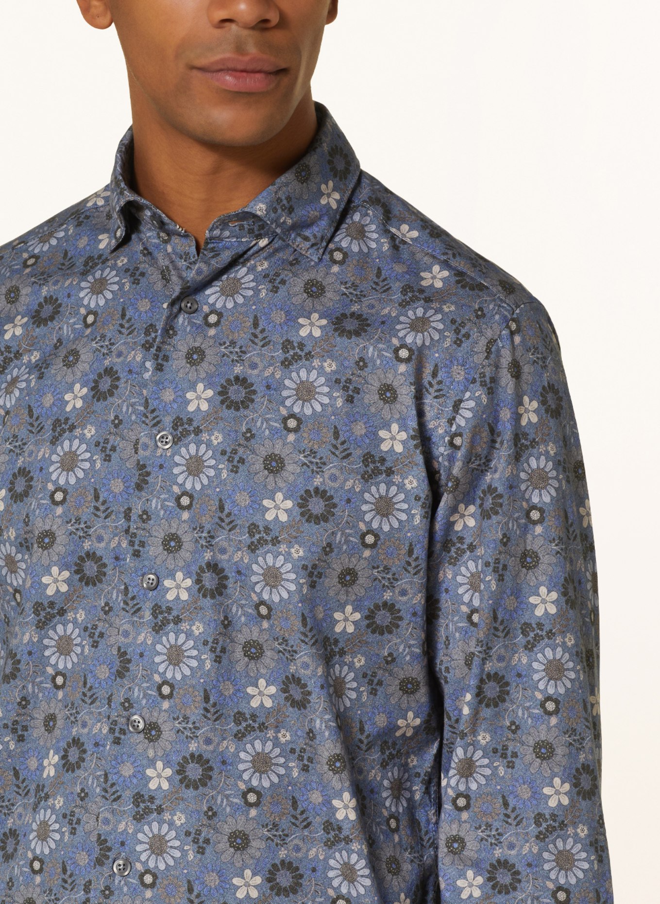 FIL NOIR Shirt TREVISO shaped fit, Color: BLUE GRAY/ LIGHT BLUE/ BLUE (Image 4)