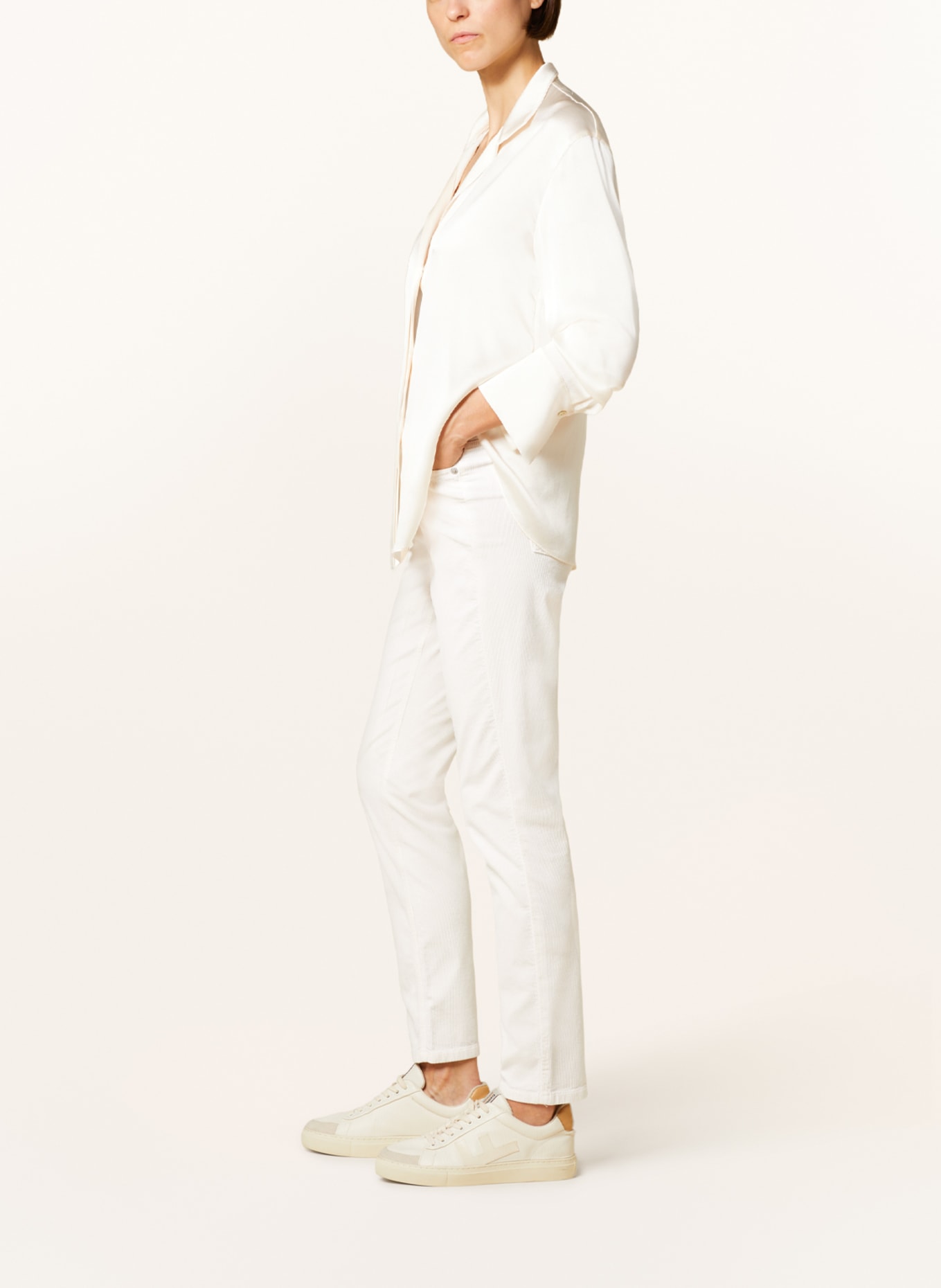 Corduroy trousers - White | Benetton