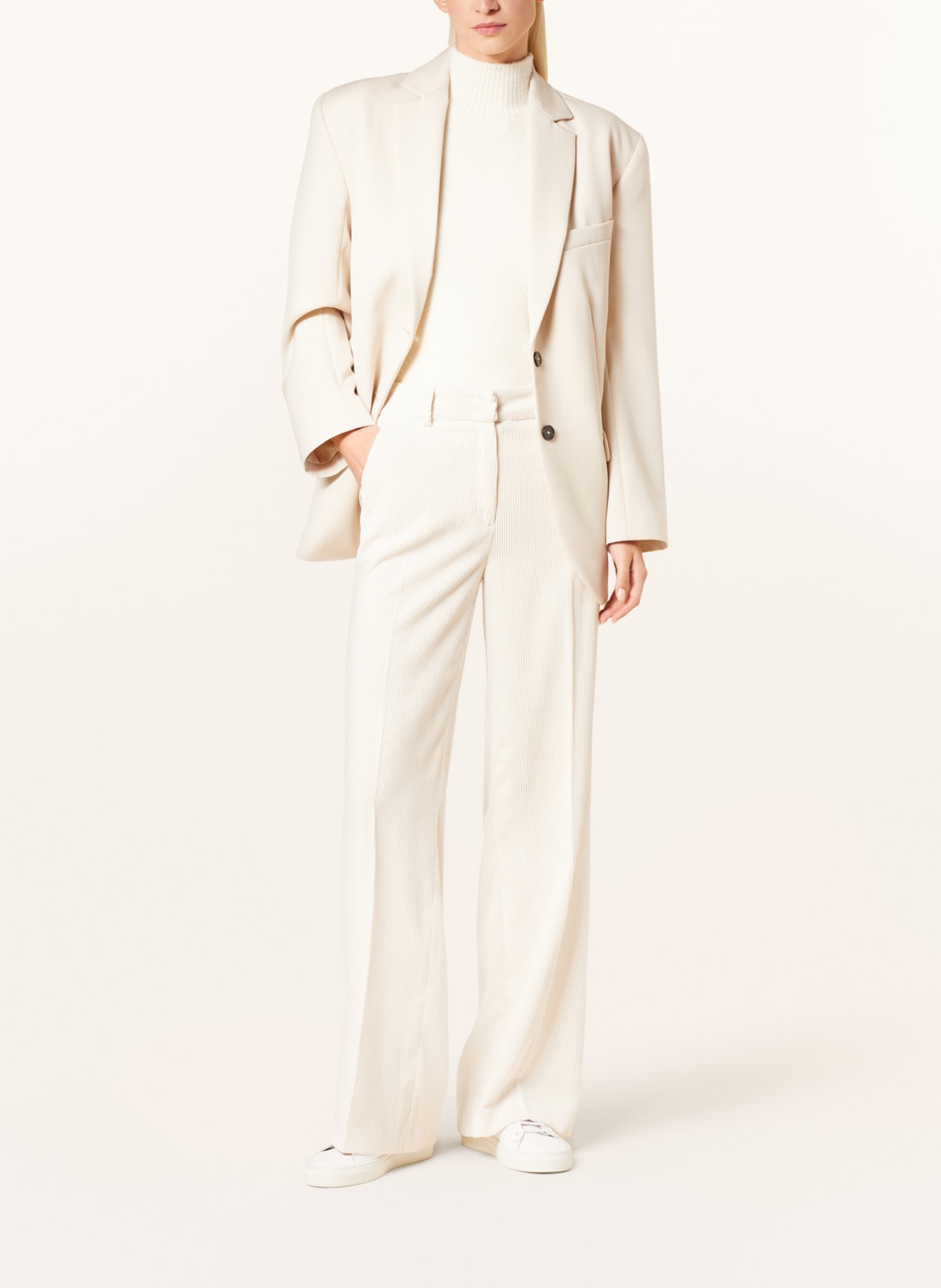 CAMBIO Wide leg trousers AMELIE made of corduroy, Color: CREAM (Image 2)