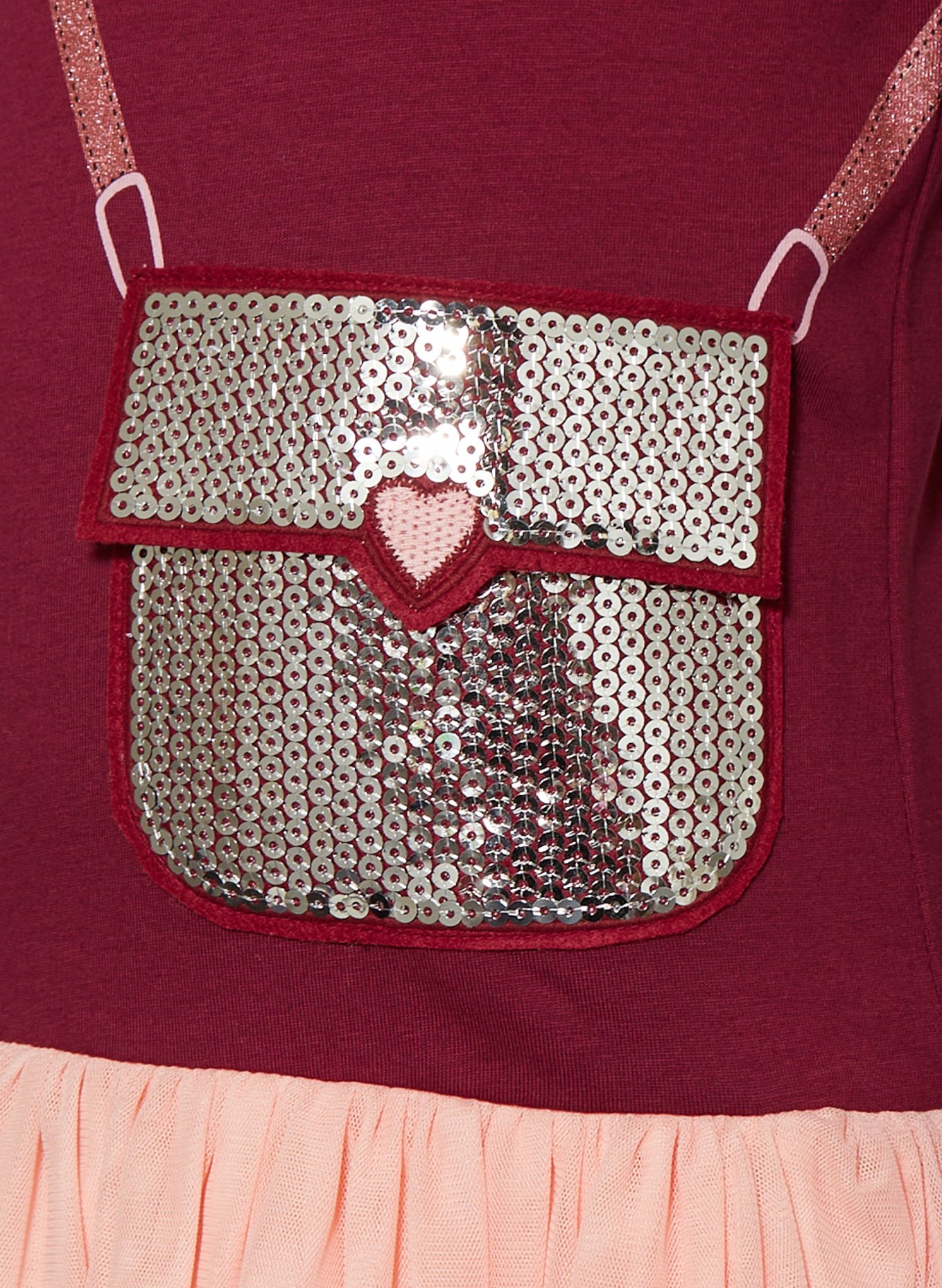 happy girls Sukienka z mieszanki materiałów z cekinami: 55 berry