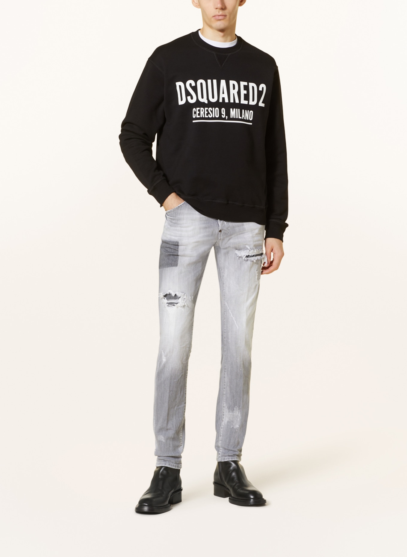 DSQUARED2 Destroyed Jeans COOL GUY Extra Slim Fit, Farbe: 852 GREY (Bild 2)