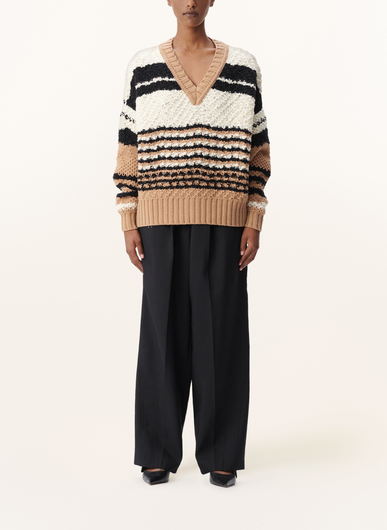 Lala Berlin Sweater KIANNA, Color: BLACK/ CAMEL/ ECRU (Image 2)