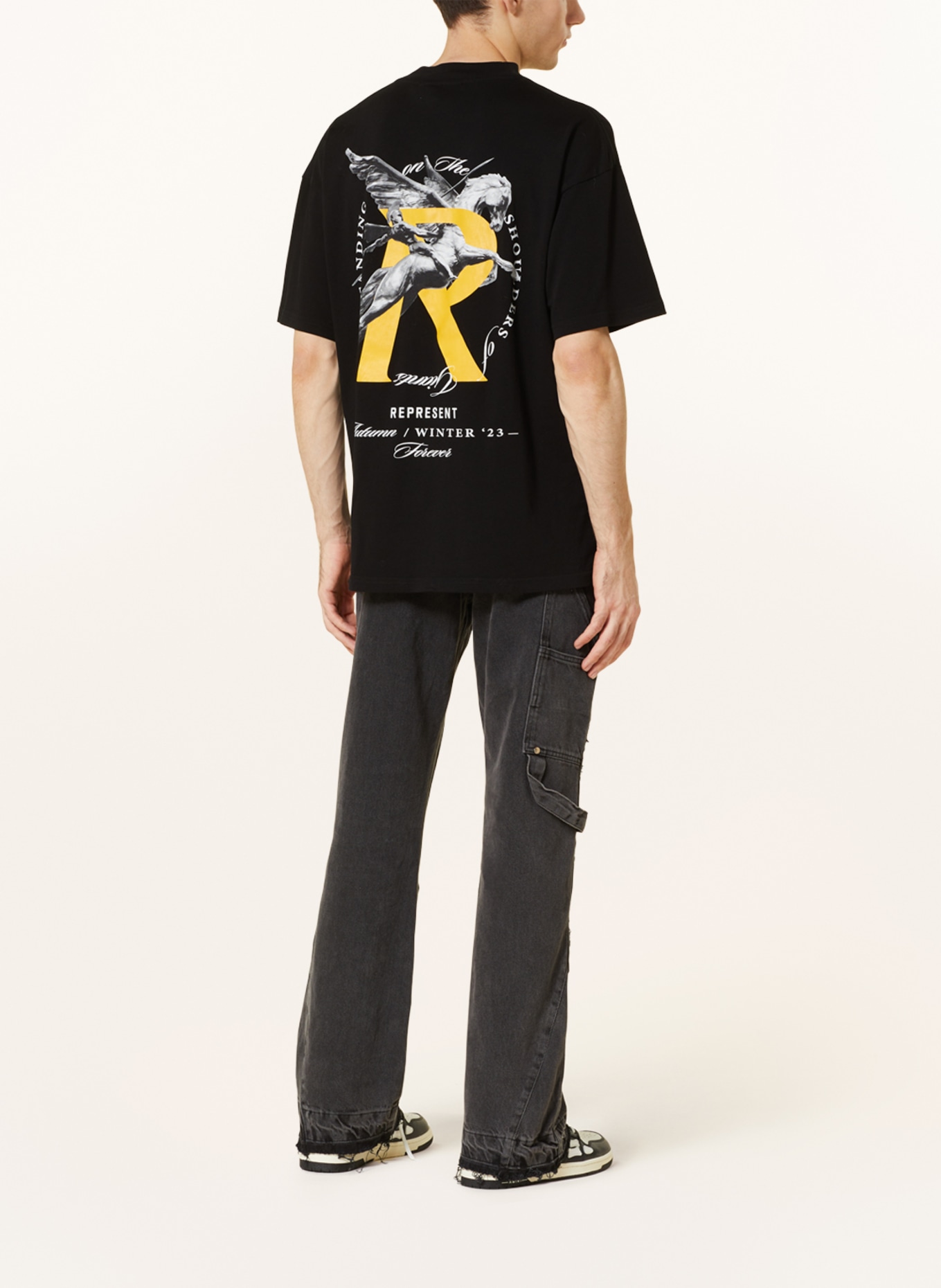 REPRESENT T-Shirt: SCHWARZ / WEISS / GELB