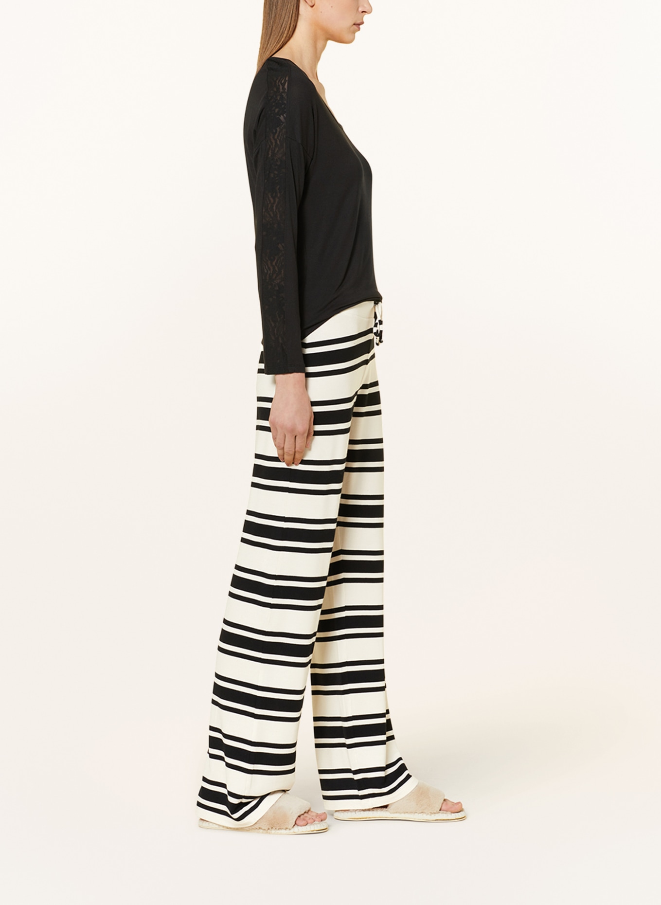 Juvia Pajama pants, Color: BLACK/ WHITE (Image 4)