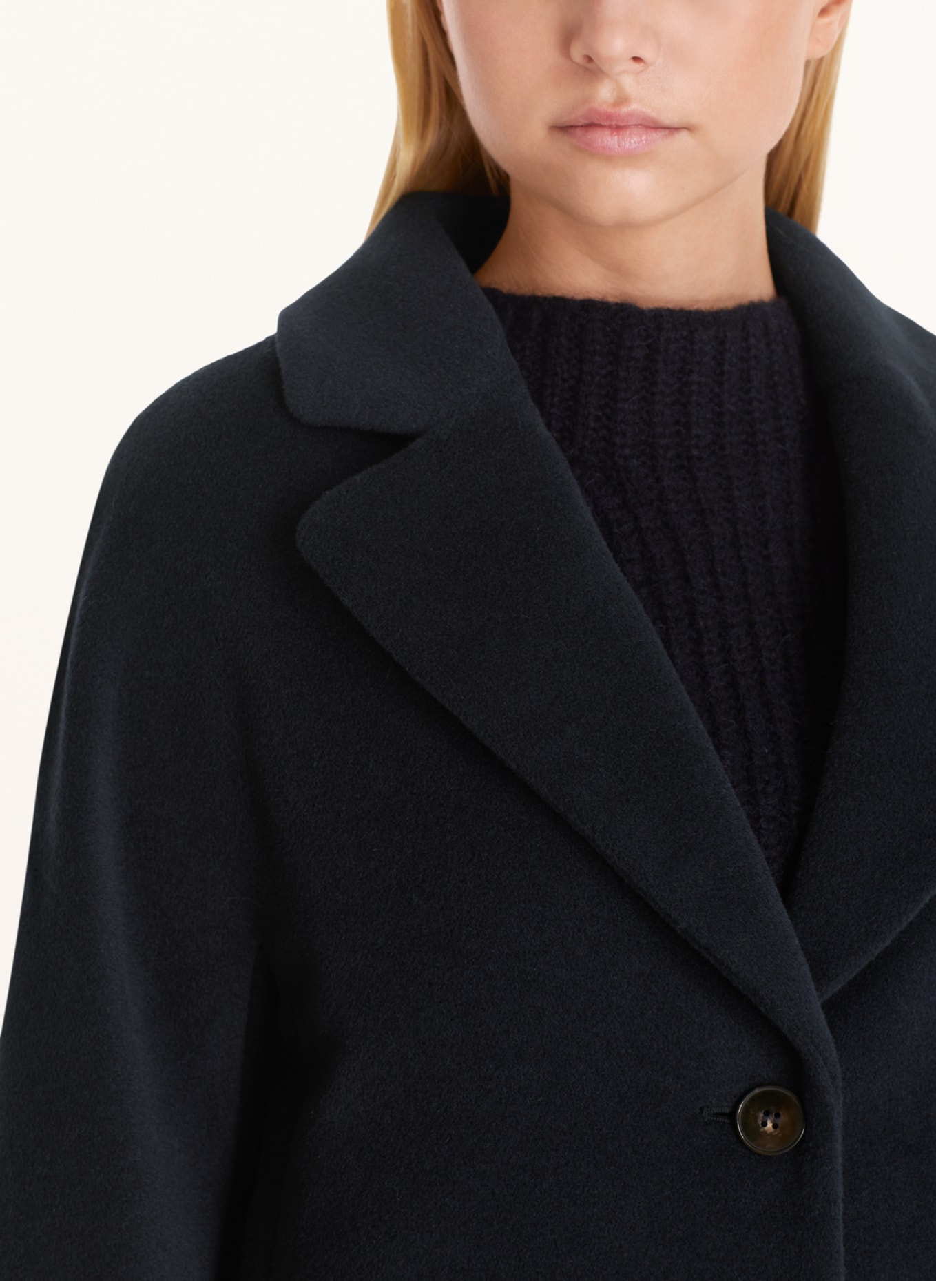 MARC CAIN Coat with alpaca, Color: 395 MIDNIGHT BLUE (Image 4)