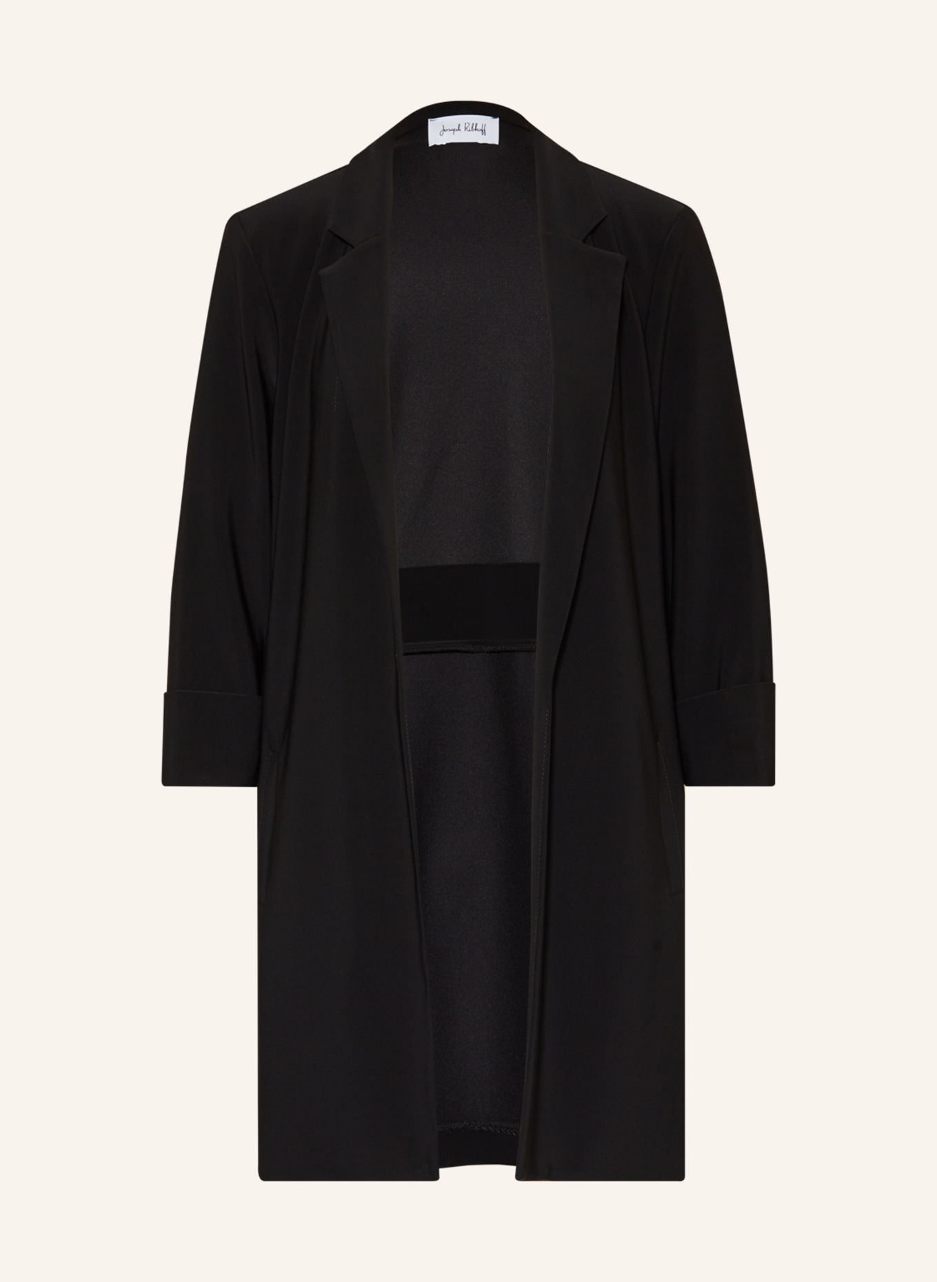 Joseph Ribkoff Long blazer made of jersey with 3/4 sleeves, Color: BLACK (Image 1)