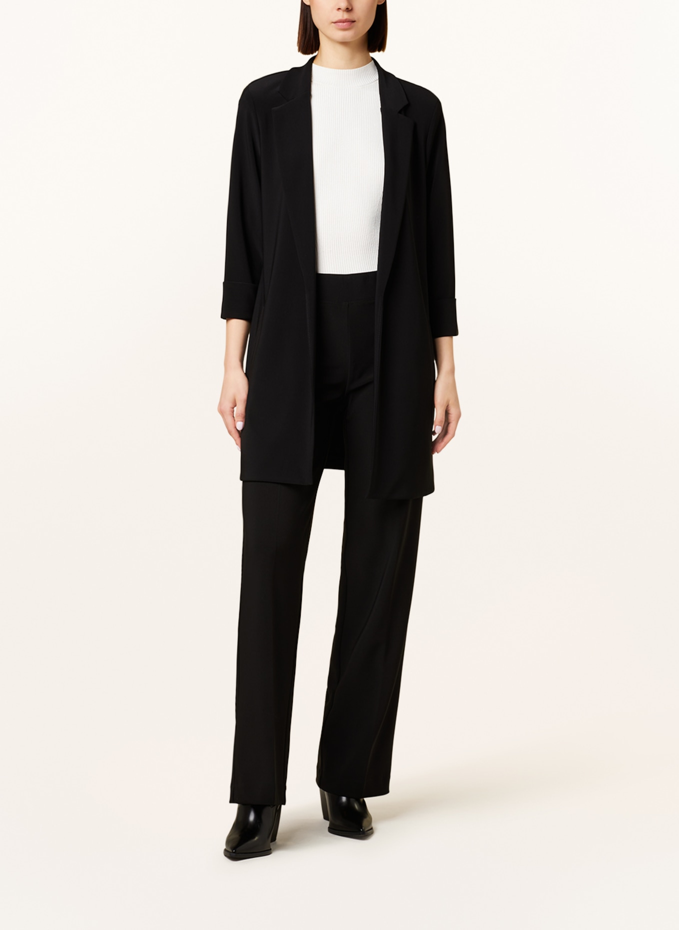 Joseph Ribkoff Long blazer made of jersey with 3/4 sleeves, Color: BLACK (Image 2)