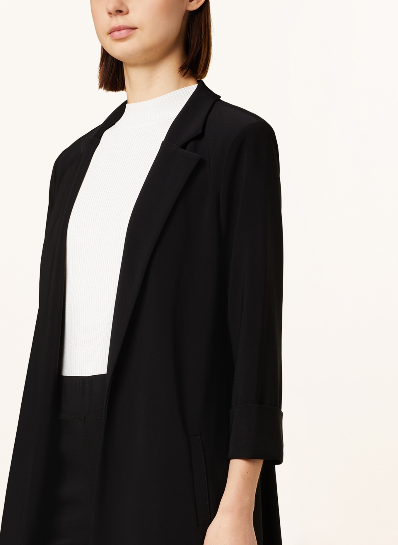 Joseph Ribkoff Long blazer made of jersey with 3/4 sleeves, Color: BLACK (Image 4)